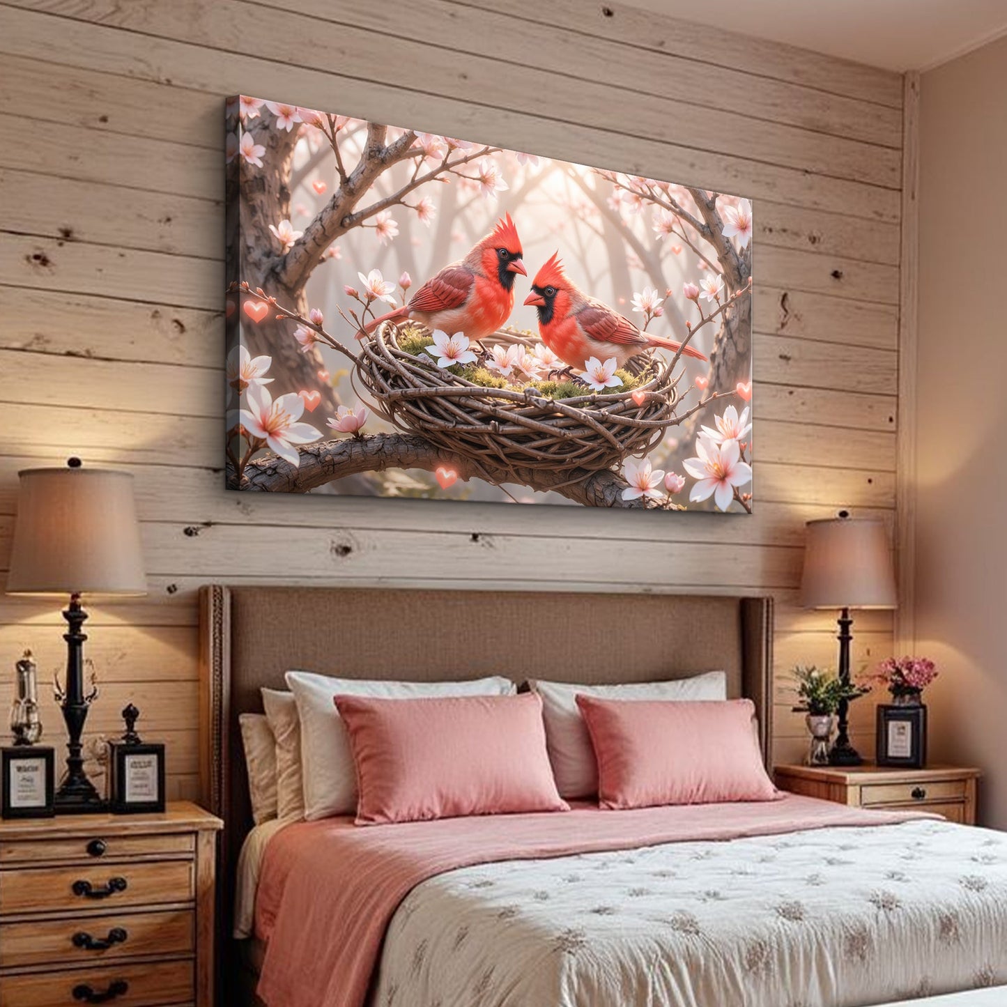 3D Cardinals Canvas Wall Art