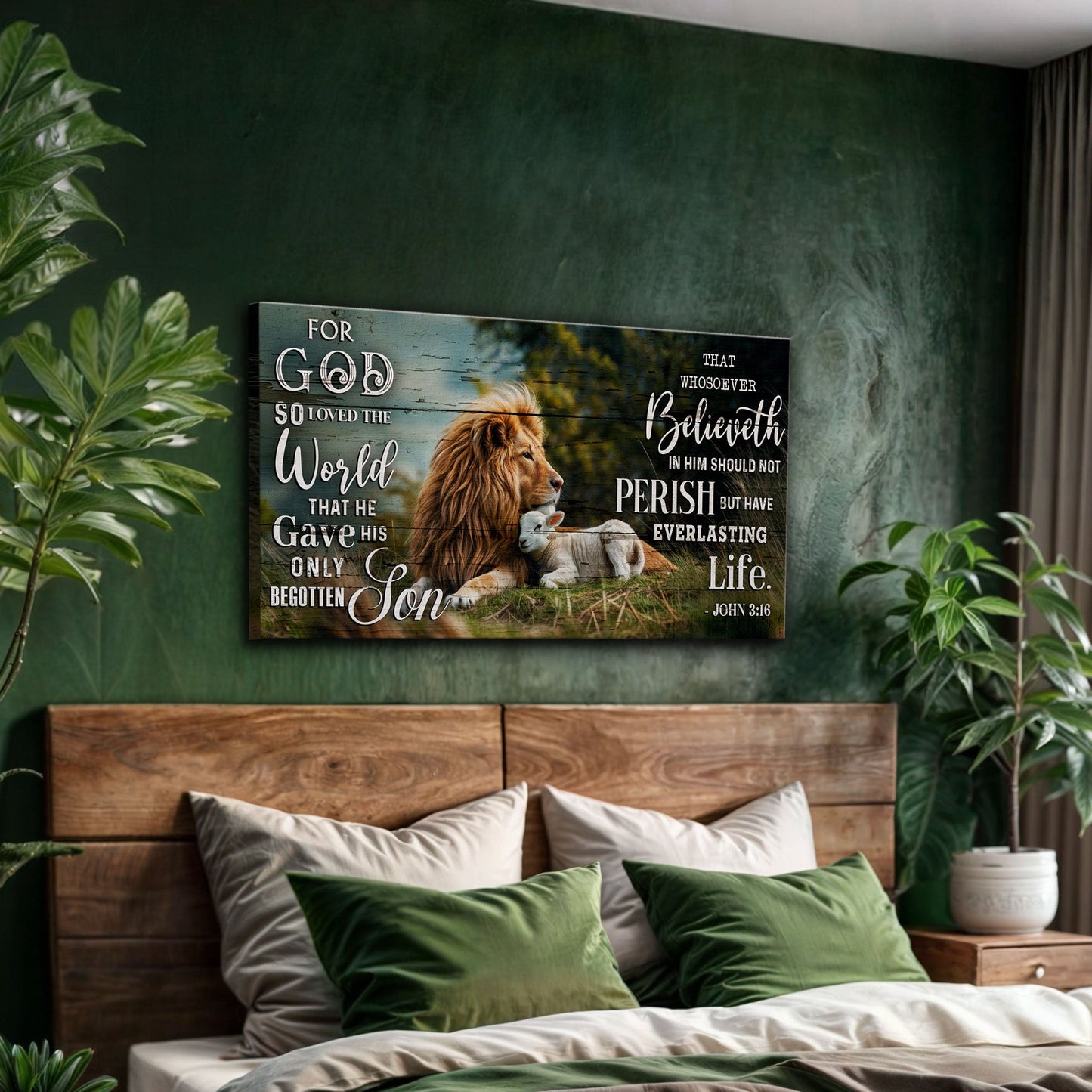 John 3:16 For God So Loved the World Canvas Sign