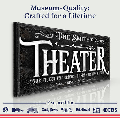 Theater Room Canvas Wall Art Sign VII