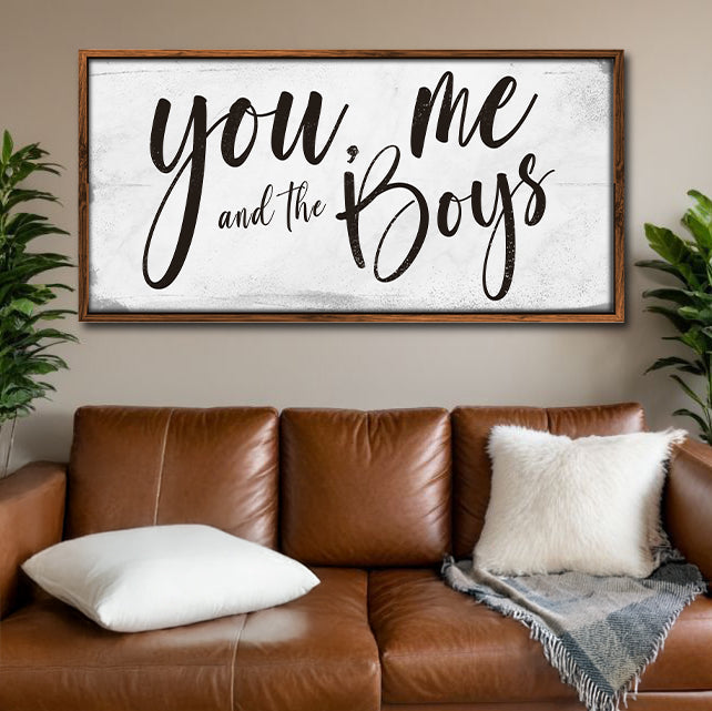 You Me and the Boys Farmhouse Bedroom Canvas Wall Art