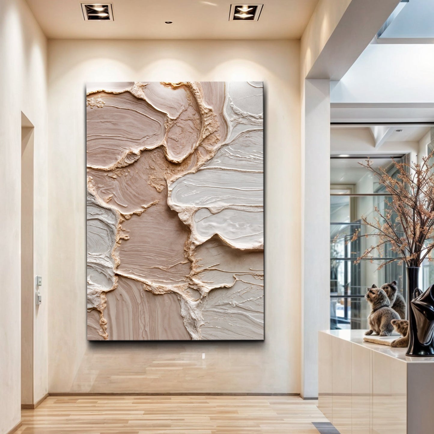 Ivory Minimalist Abstract Canvas Wall Art