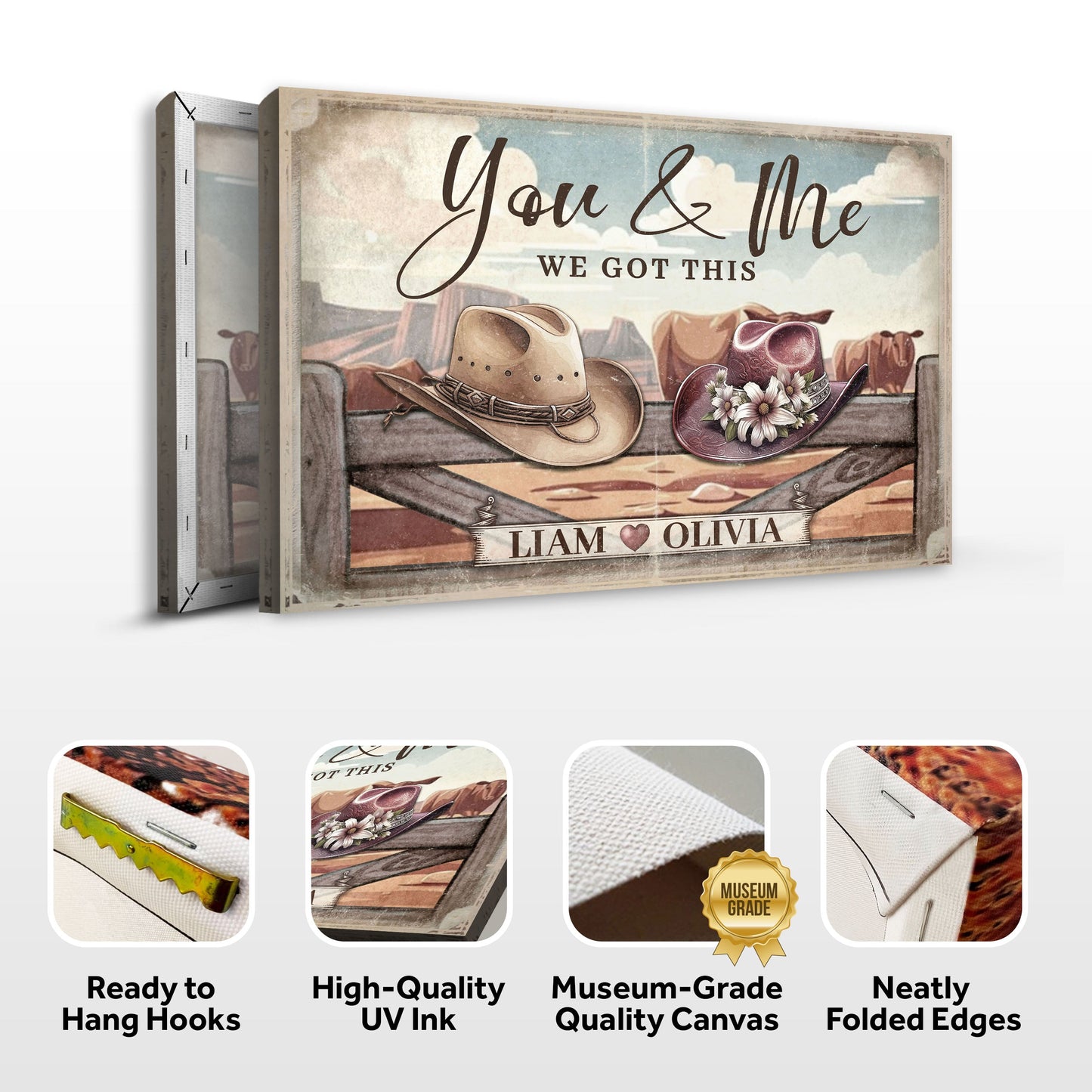 We Got This Cowboy Couple Canvas Wall Art