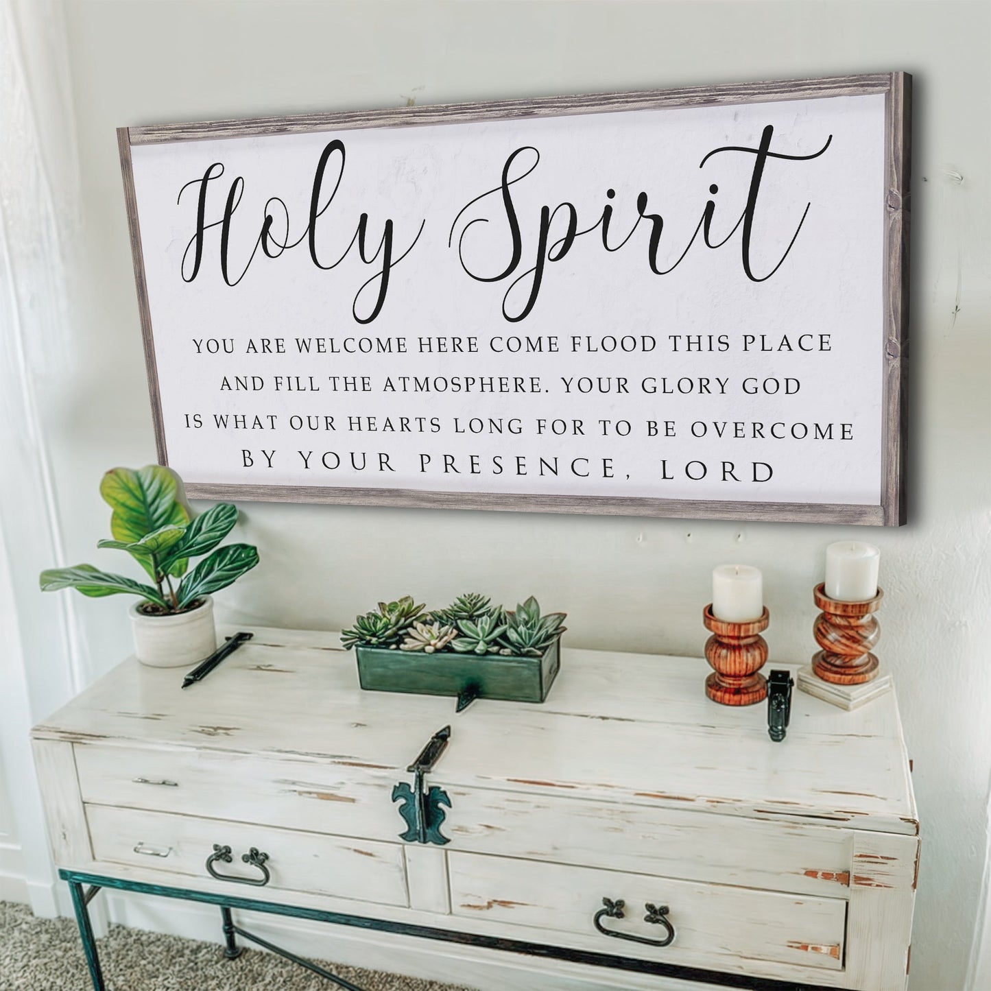 Holy Spirit You Are Welcome Here Faith Canvas Wall Art