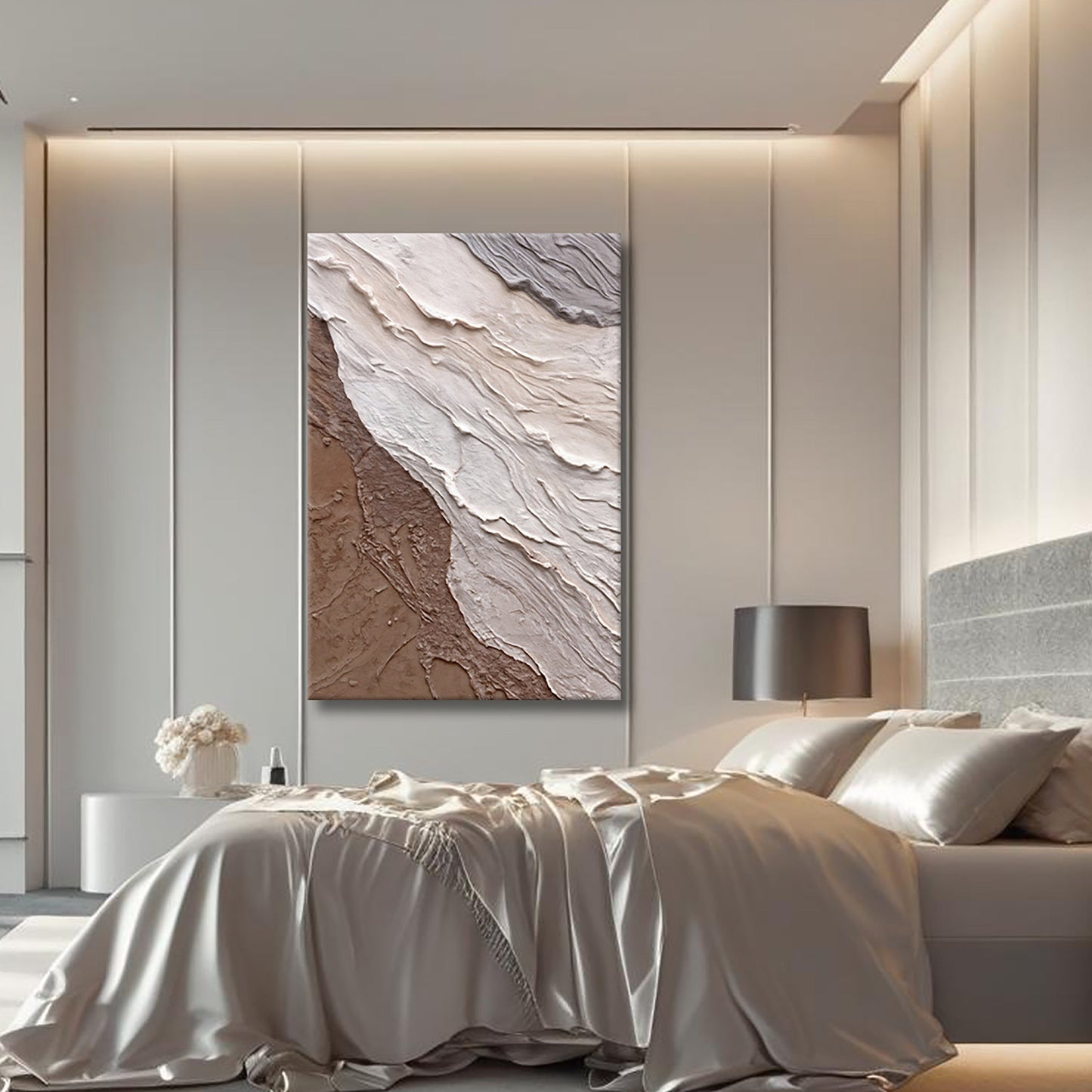 Abstract Earthy Waves Canvas Wall Art