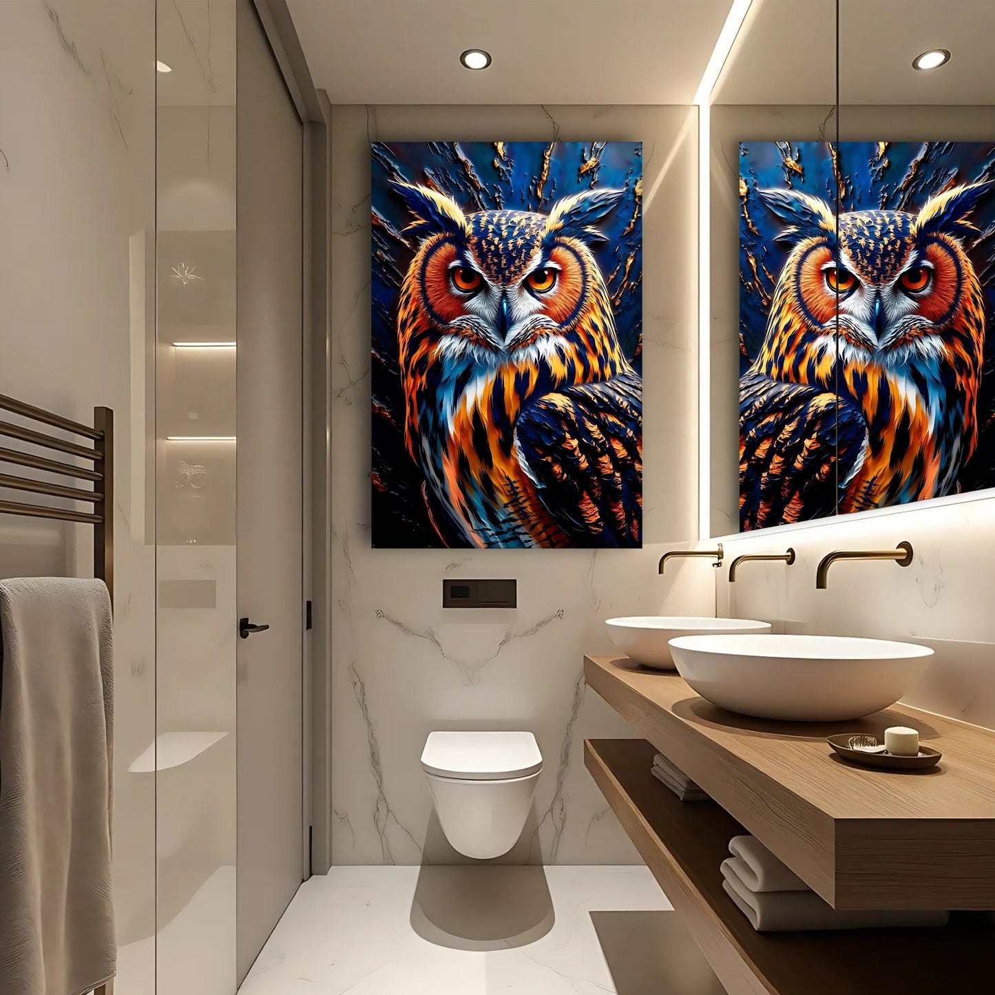 Abstract Owl Canvas Wall Art