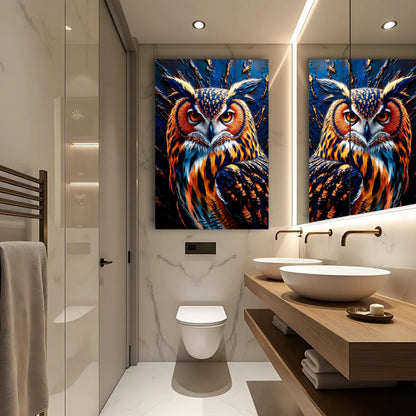Abstract Owl Canvas Wall Art