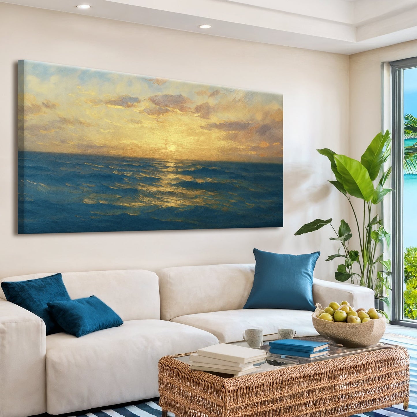 Waterscape Abstract Canvas Wall Art VII