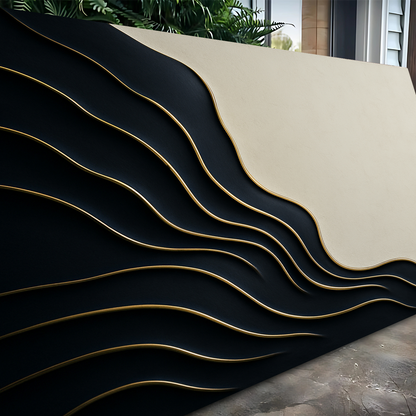 Black and Gold Minimalist Abstract Canvas Wall Art