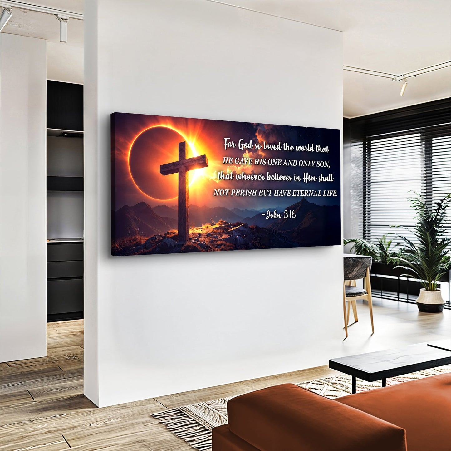 John 3:16 Bible Verse Canvas Art for Home