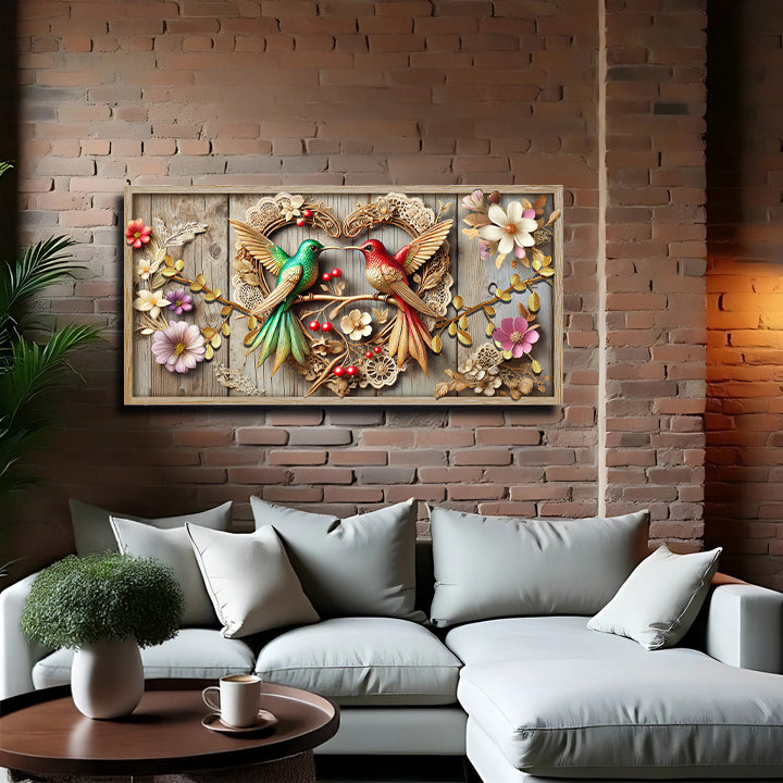 3D Hummingbirds Canvas Wall Art VII