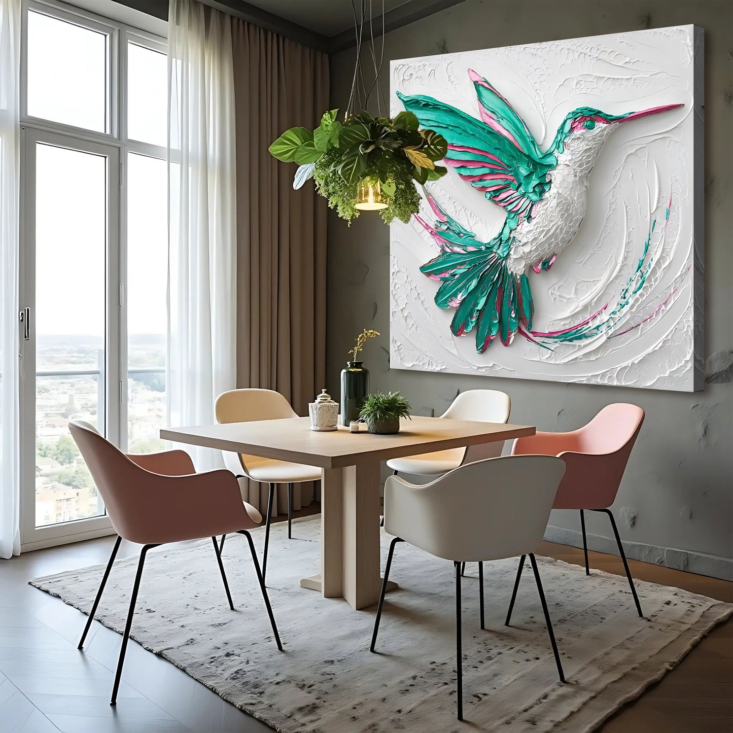 3D Hummingbird Canvas Wall Art