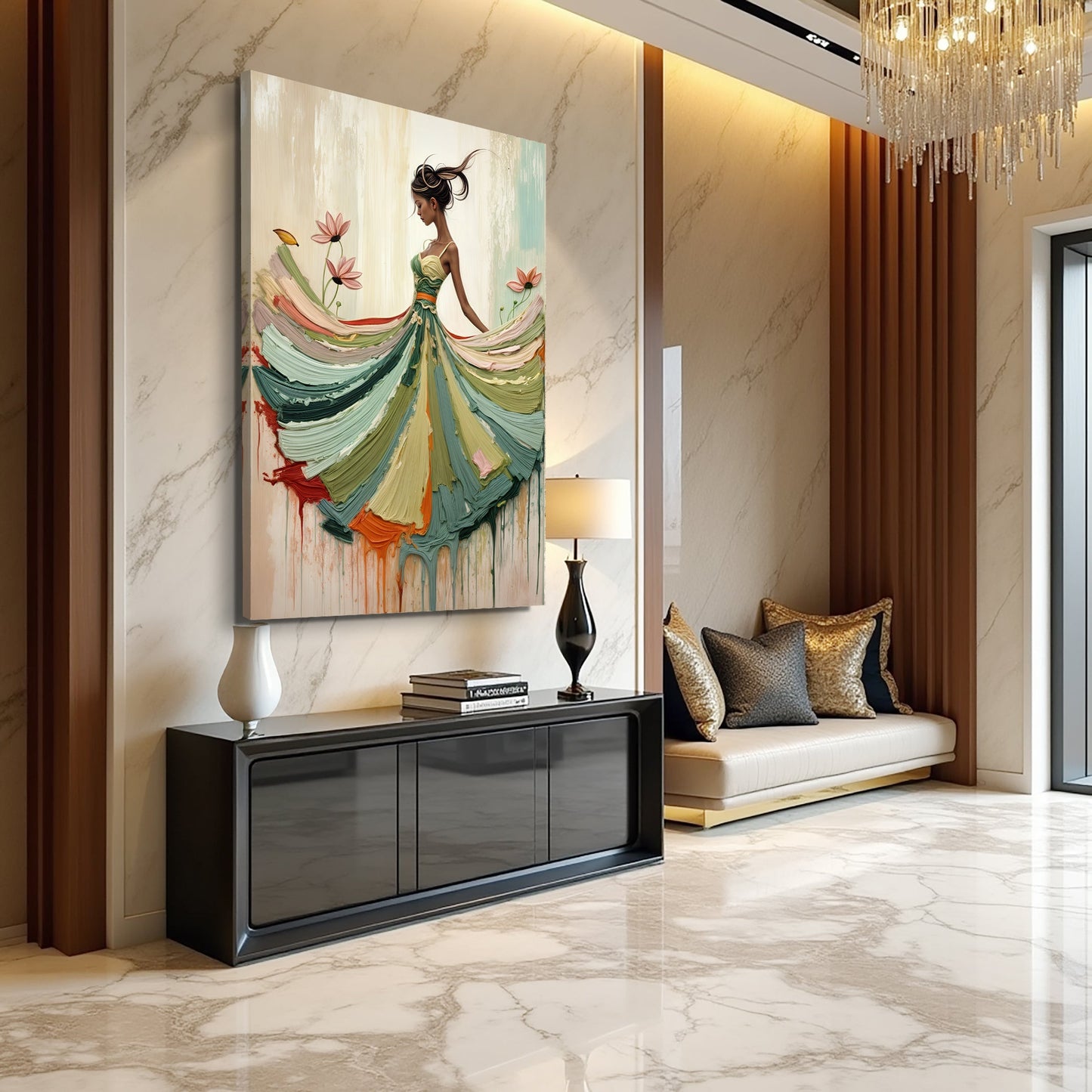Blooming Modern Abstract Canvas Wall Art