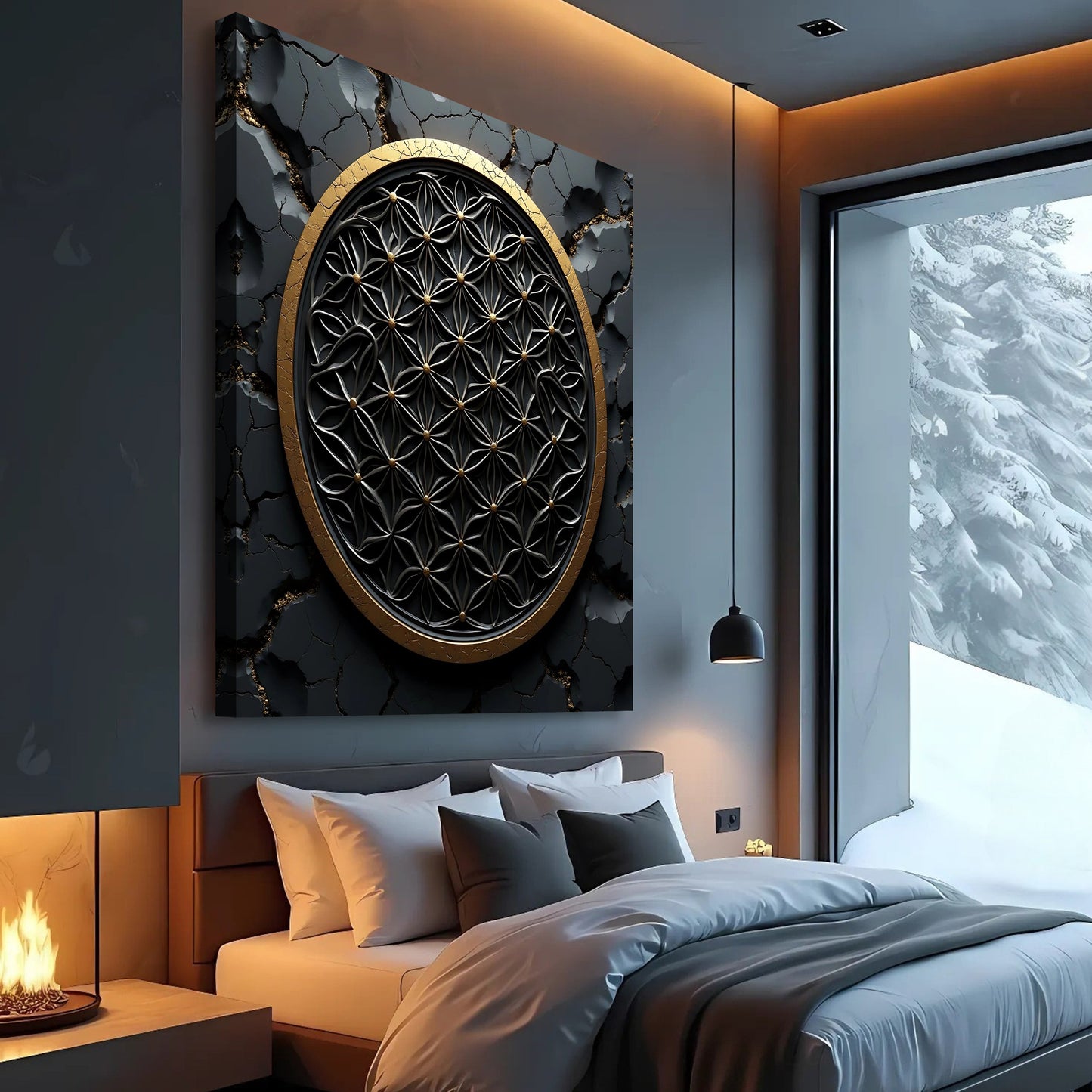 Flower of Life 3D Canvas Wall Art