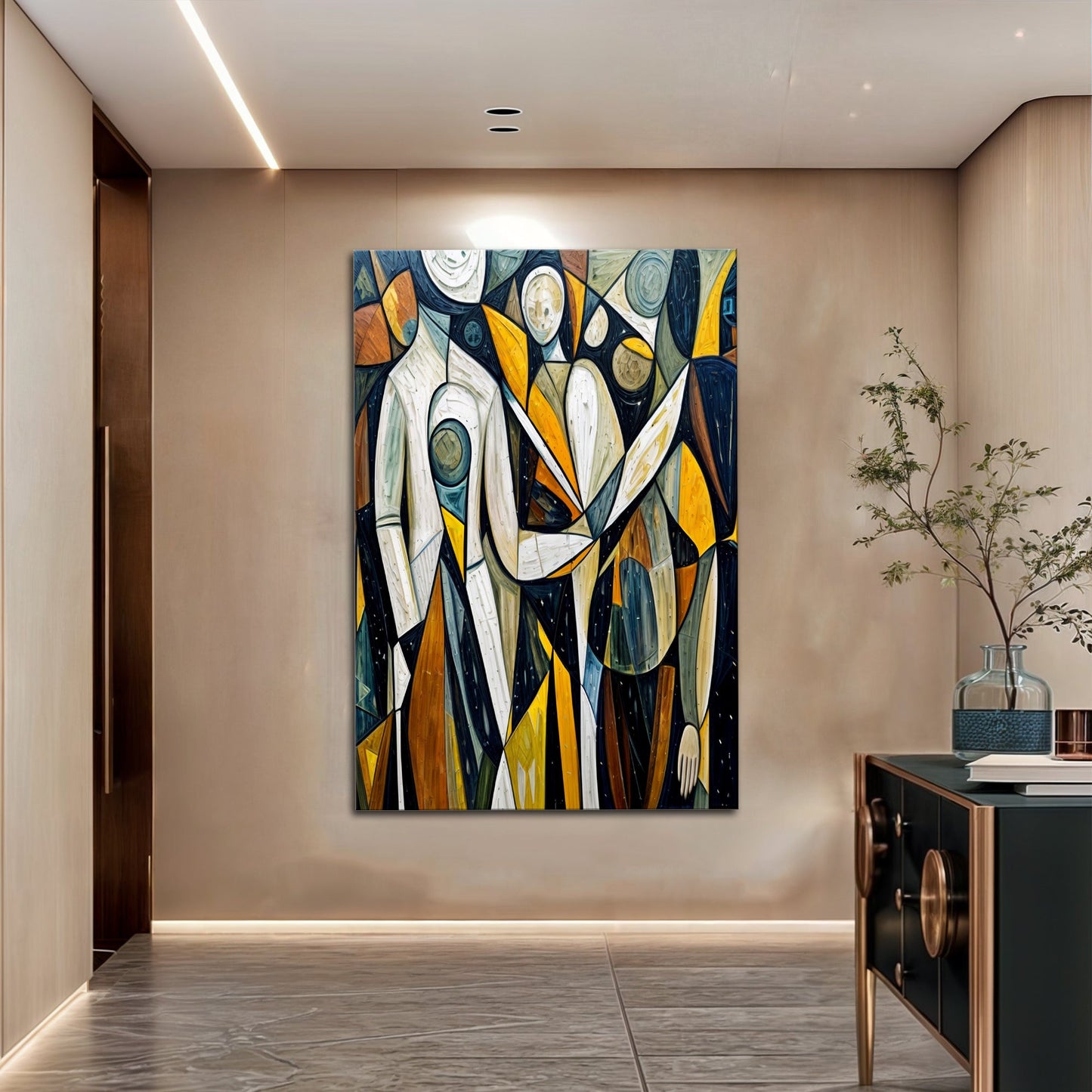 Abstract Human Connection Canvas Wall Art