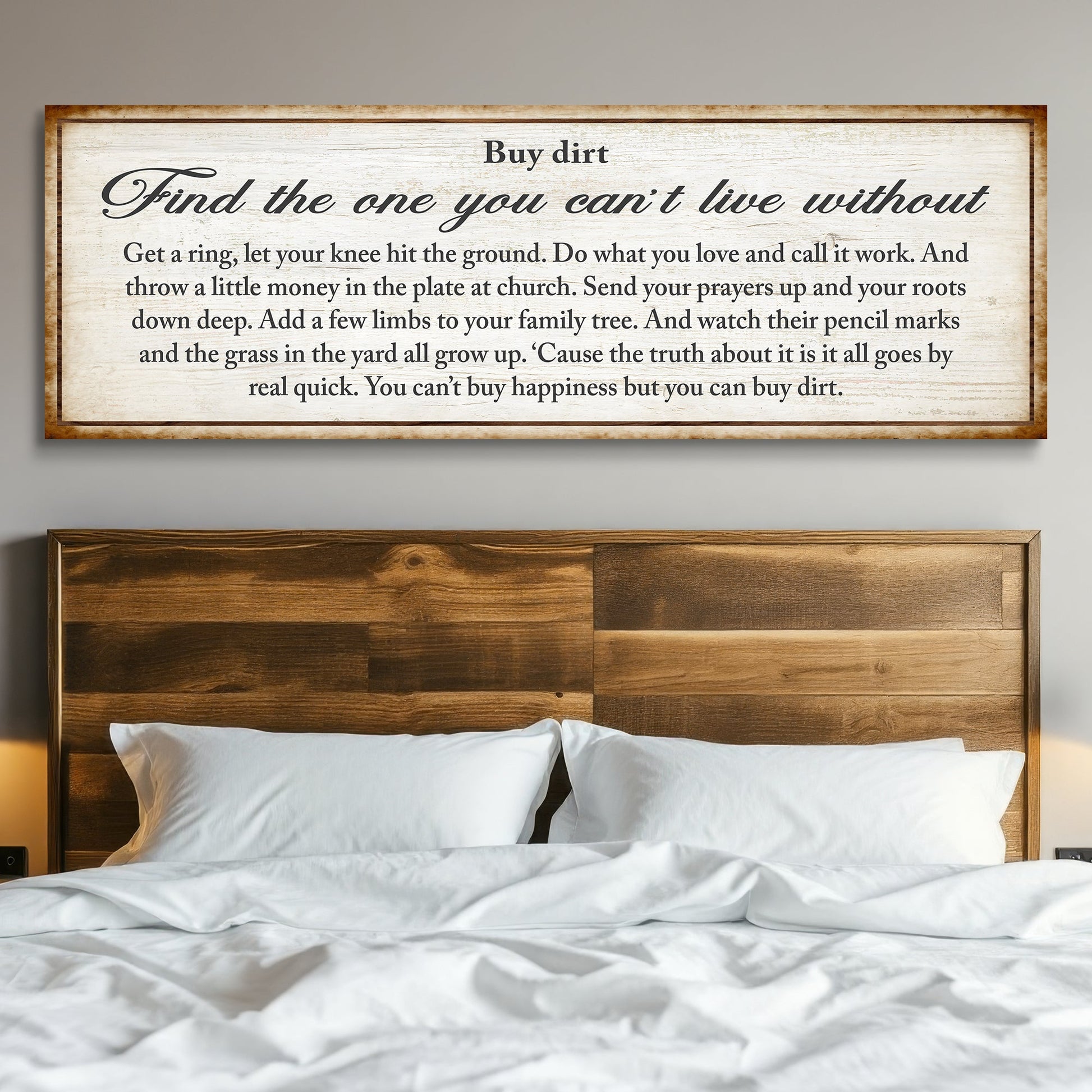 Find The One You Can't Live Without love quote canvas sign