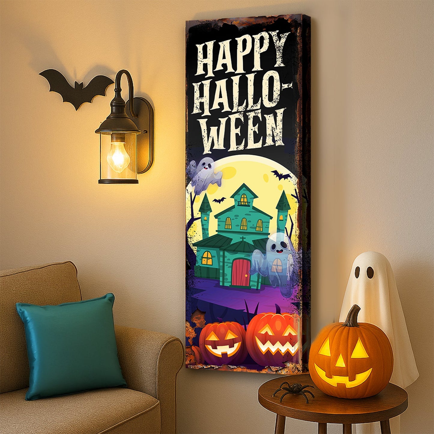 Halloween Welcome Canvas Wall Art