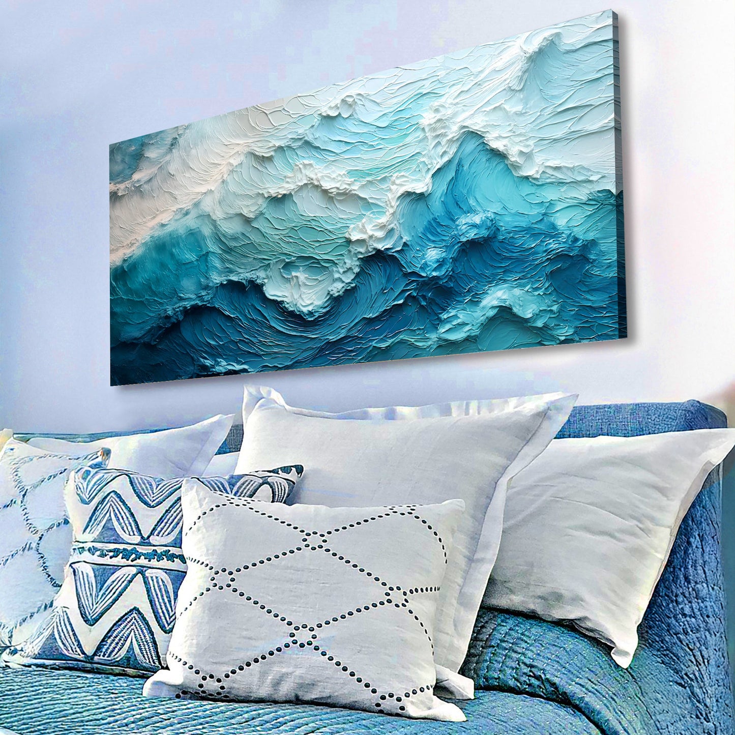 Blue Ocean Coastal Canvas Wall Art