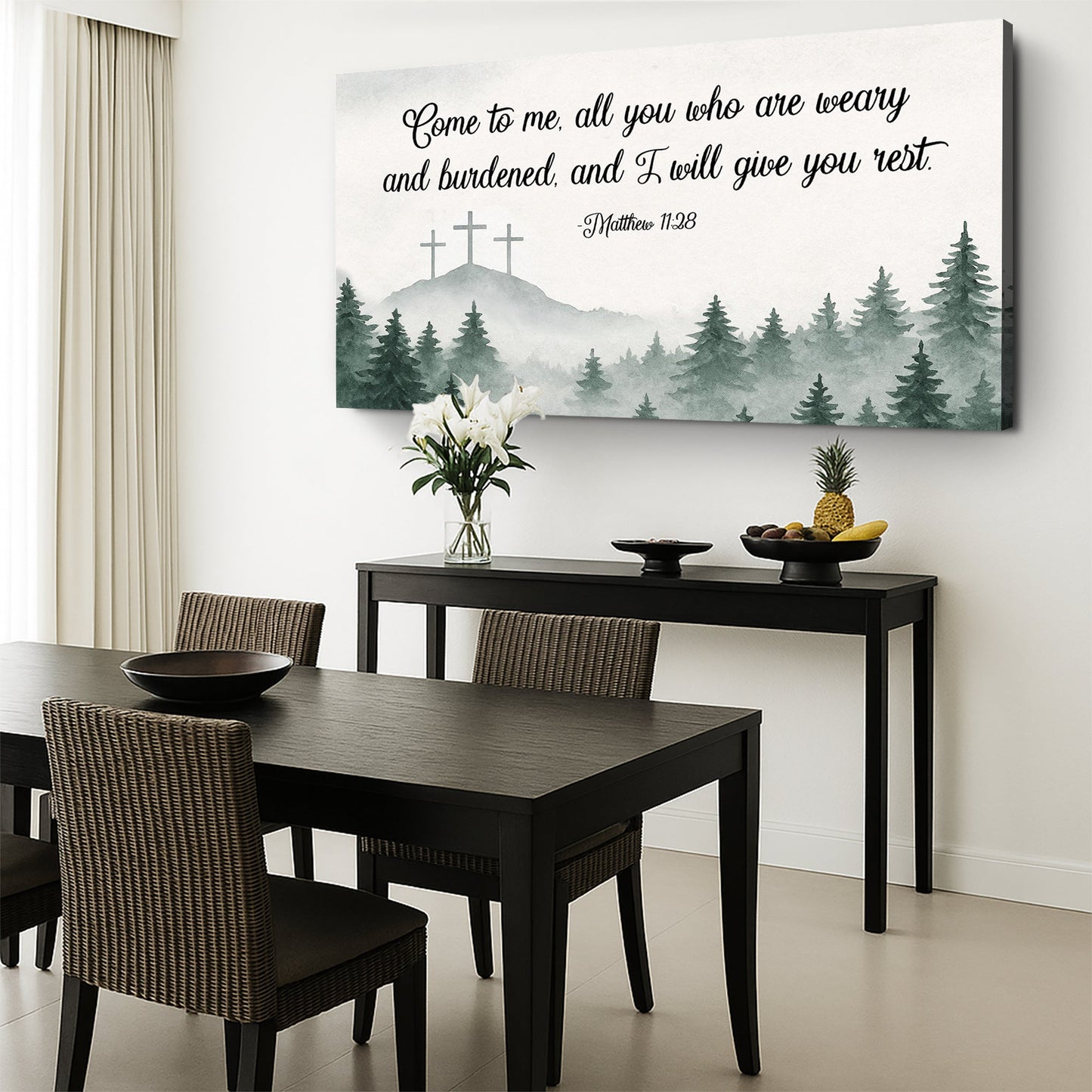 Come To Me Matthew 11:28 Faith Canvas Sign