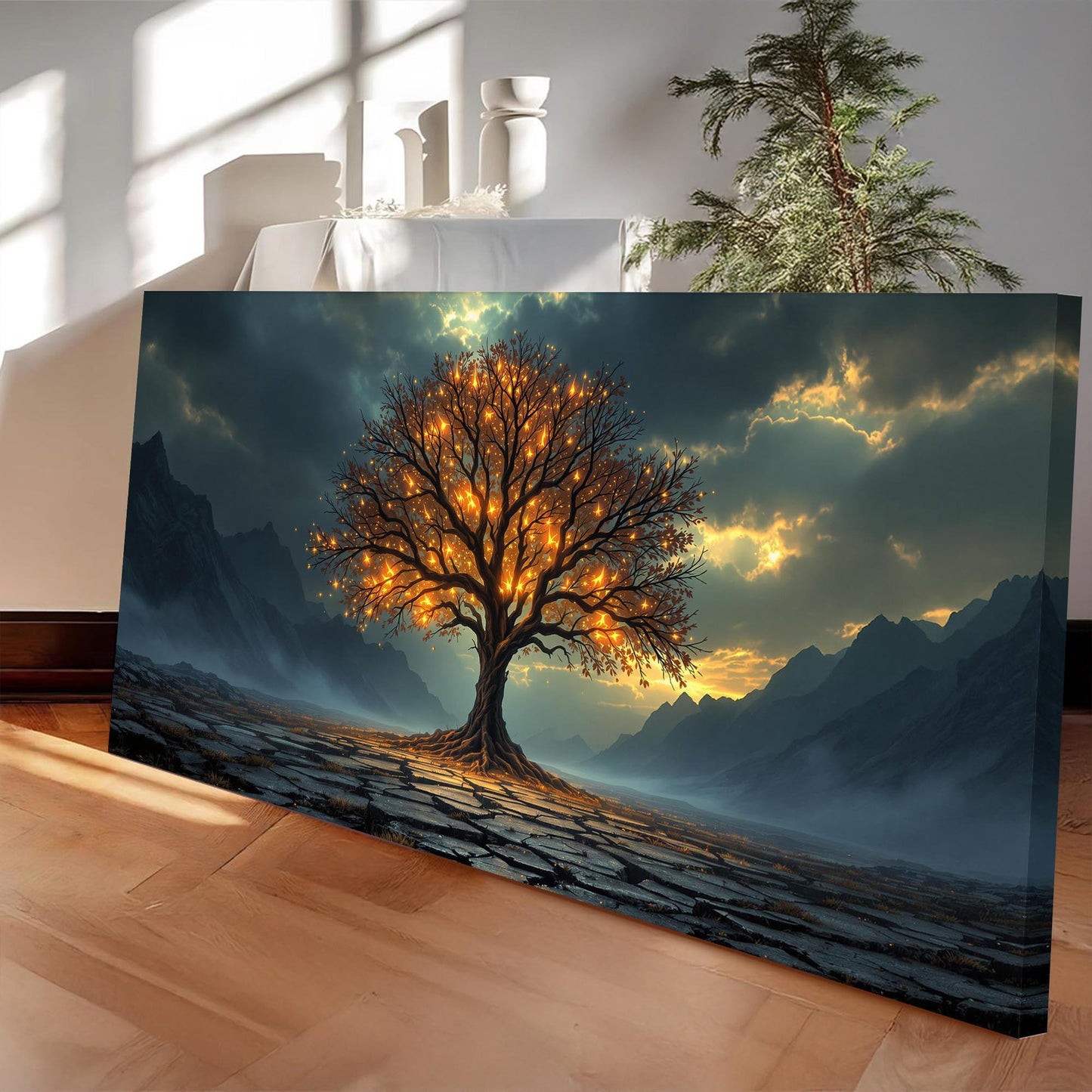 Burning Bush Scripture Canvas Wall Art Faith Gift