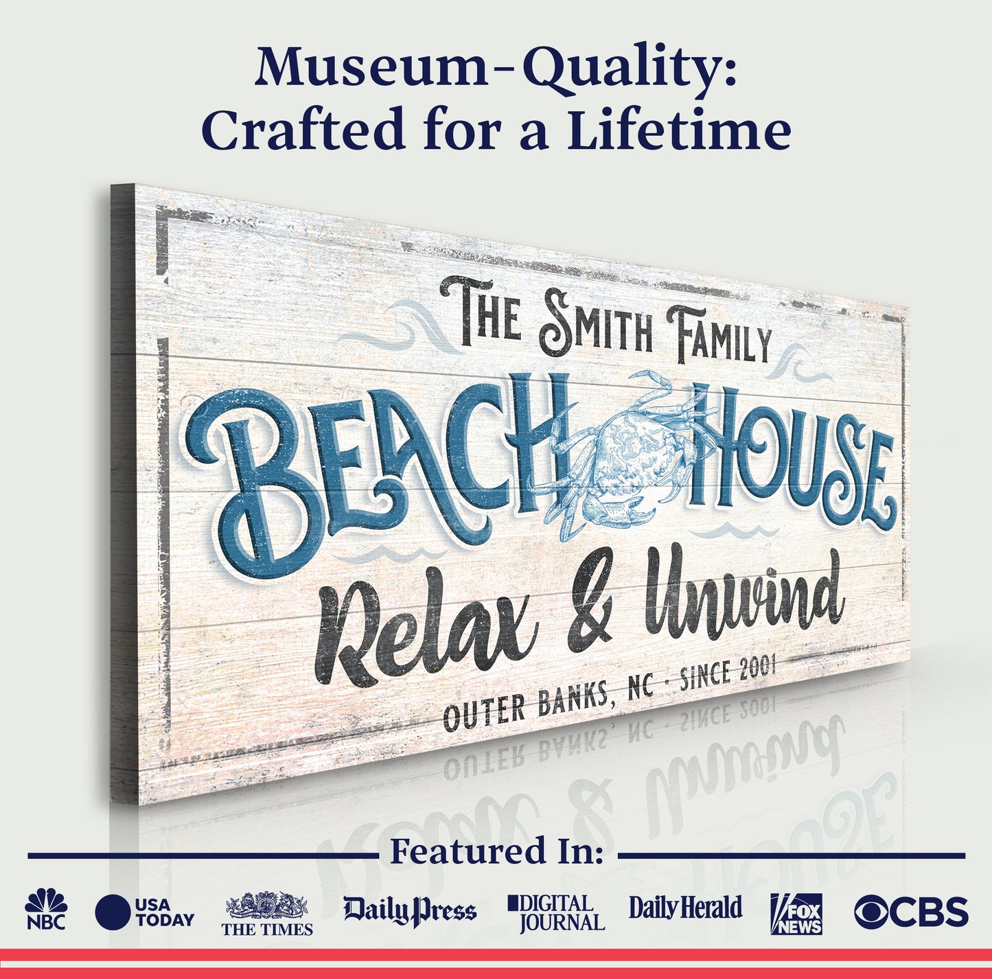 Beach House Canvas Sign IV