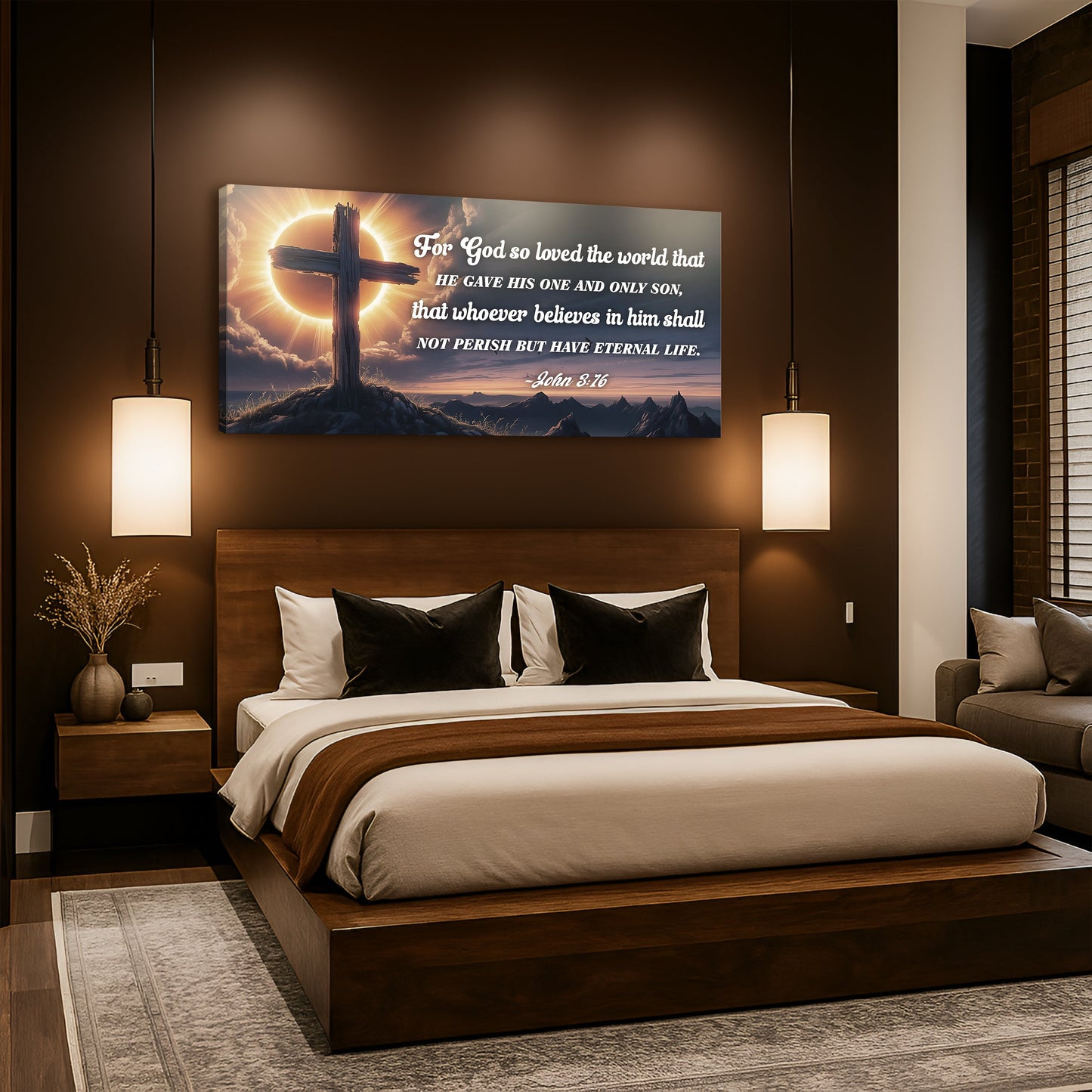 John 3:16 Gospel Scripture Canvas Wall Art