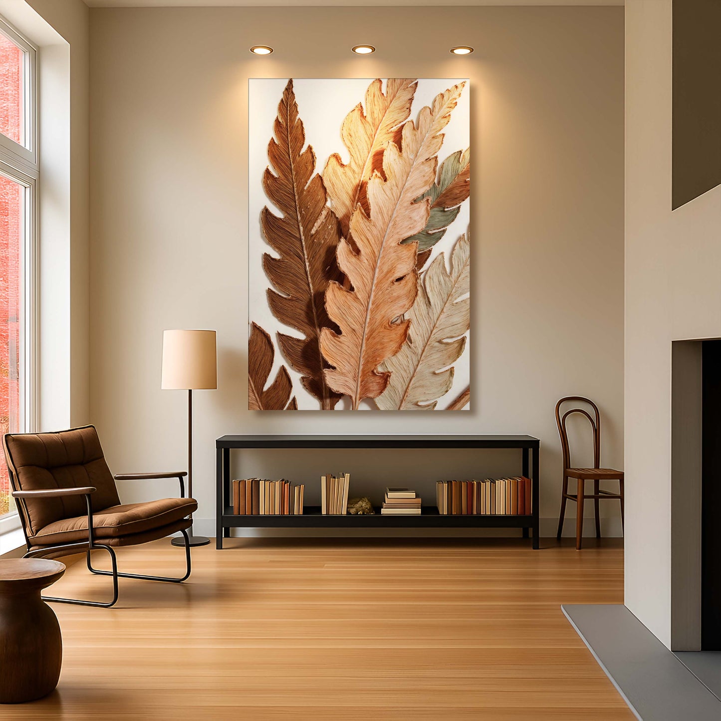 Abstract Autumn Leaves Canvas Wall Art