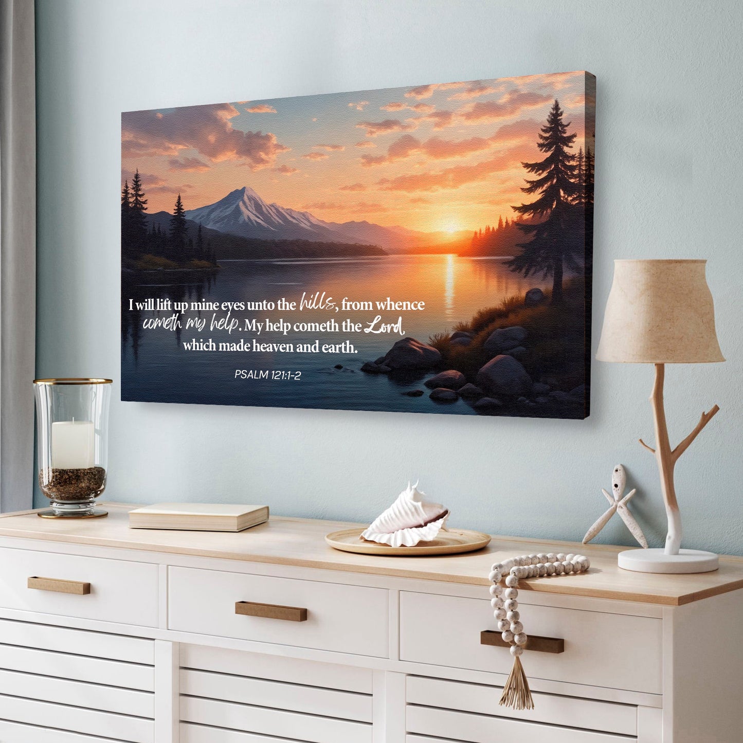 Psalm 121:1-2 A Song of Ascents Faith Canvas Wall Art