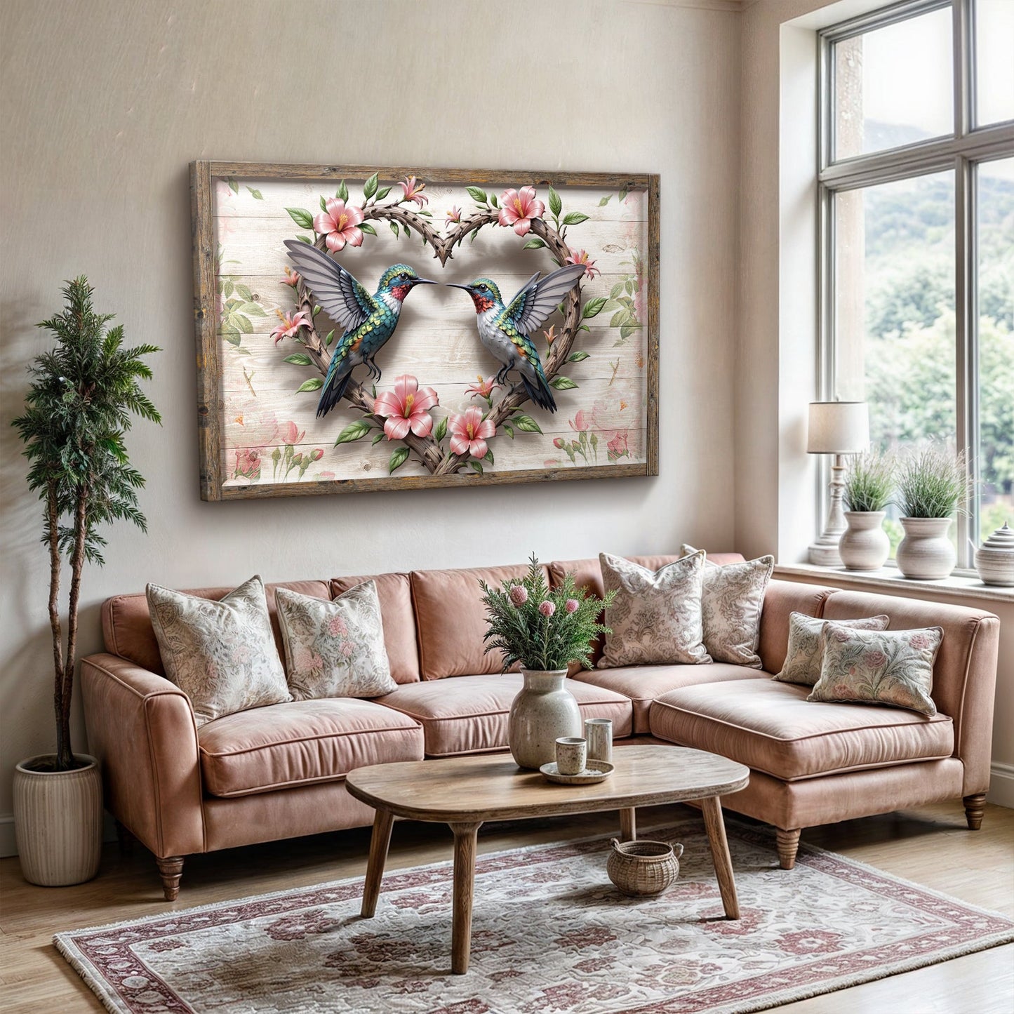 3D Hummingbirds Canvas Wall Art II