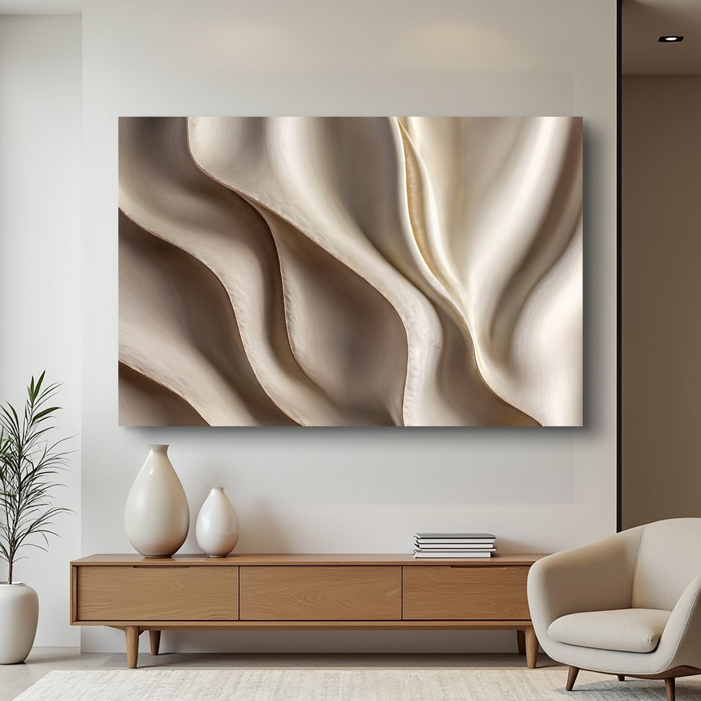3D Abstract Waves Canvas Wall Art