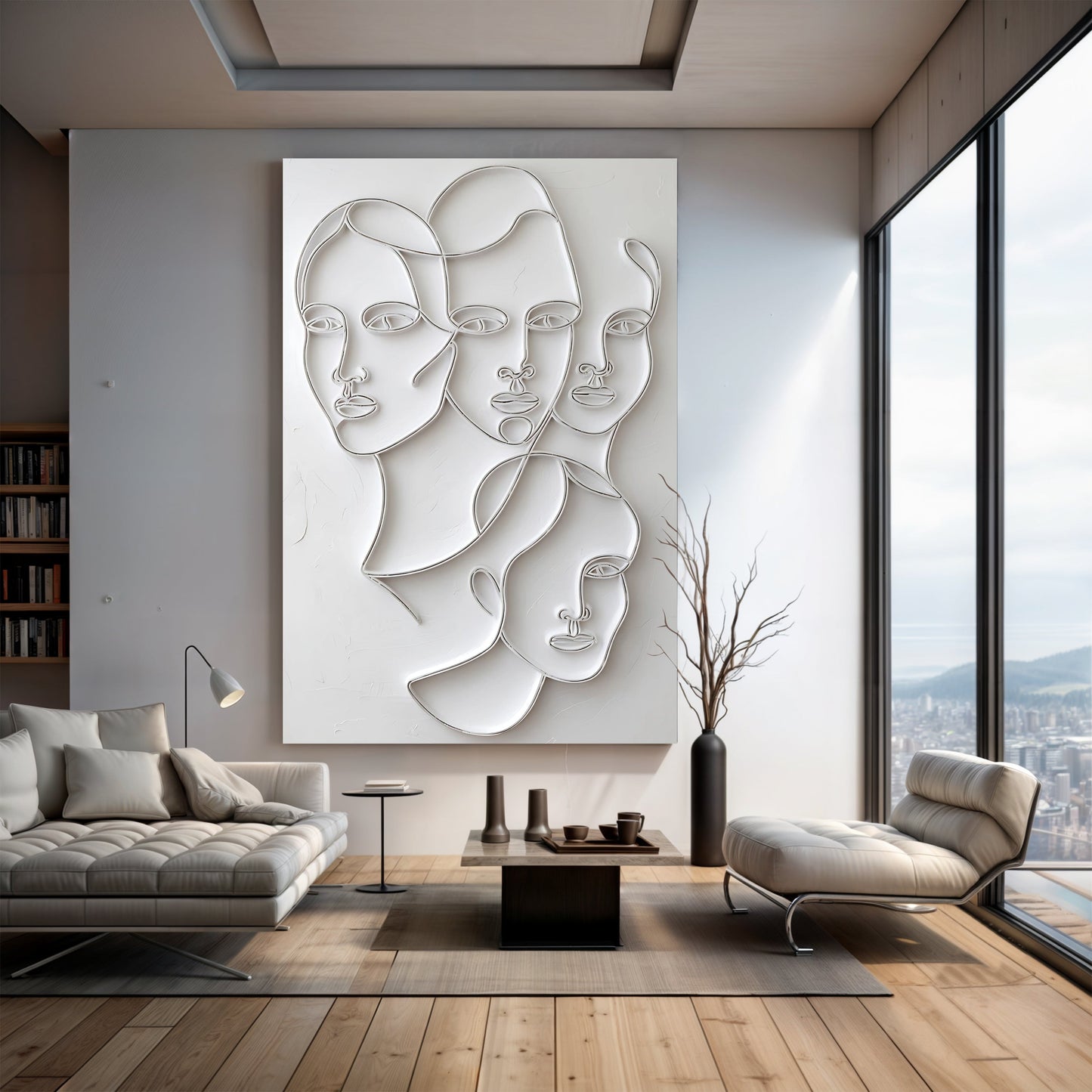 3D Minimalist Faces Canvas Wall Art