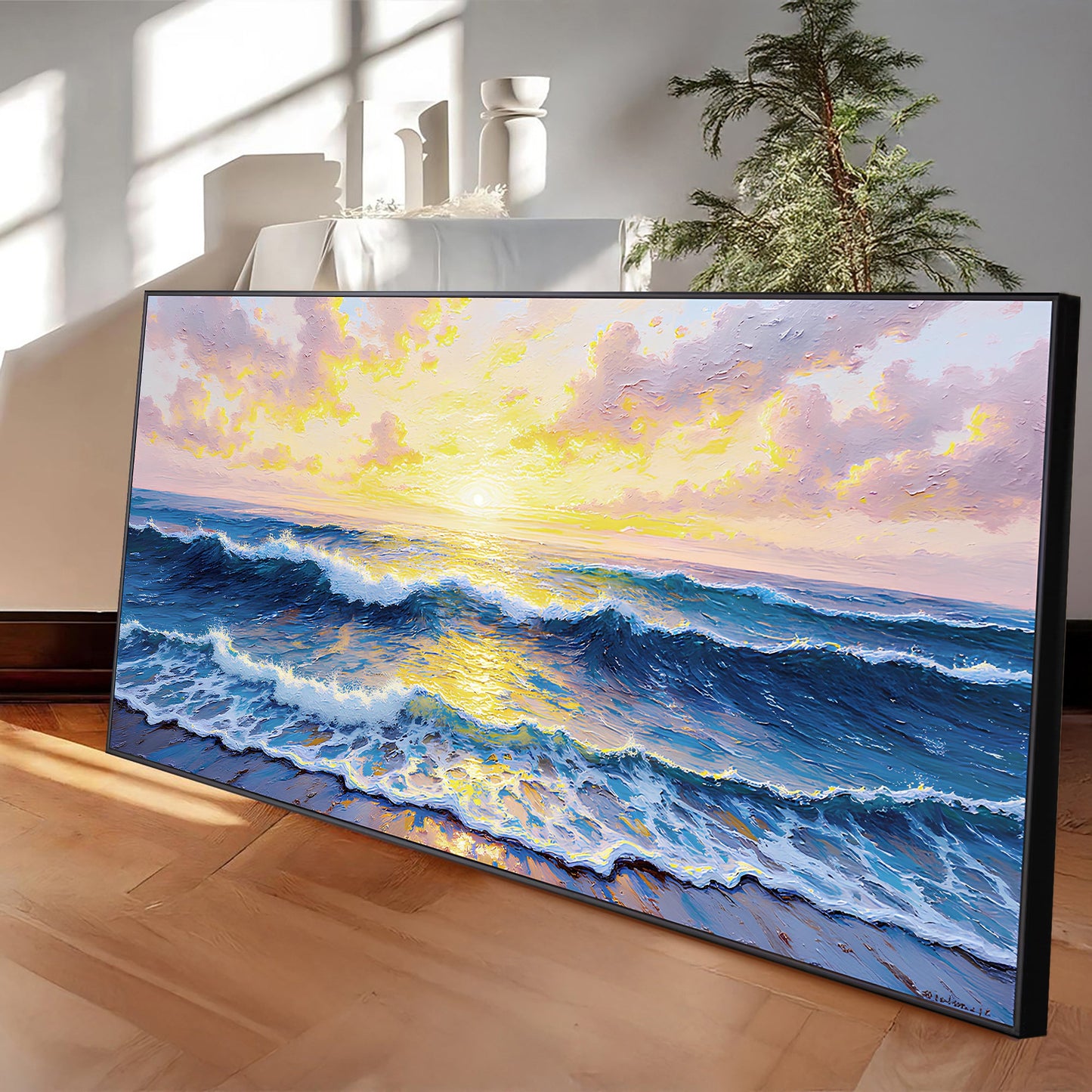 Golden Horizon Canvas Wall Art - Landscape Print