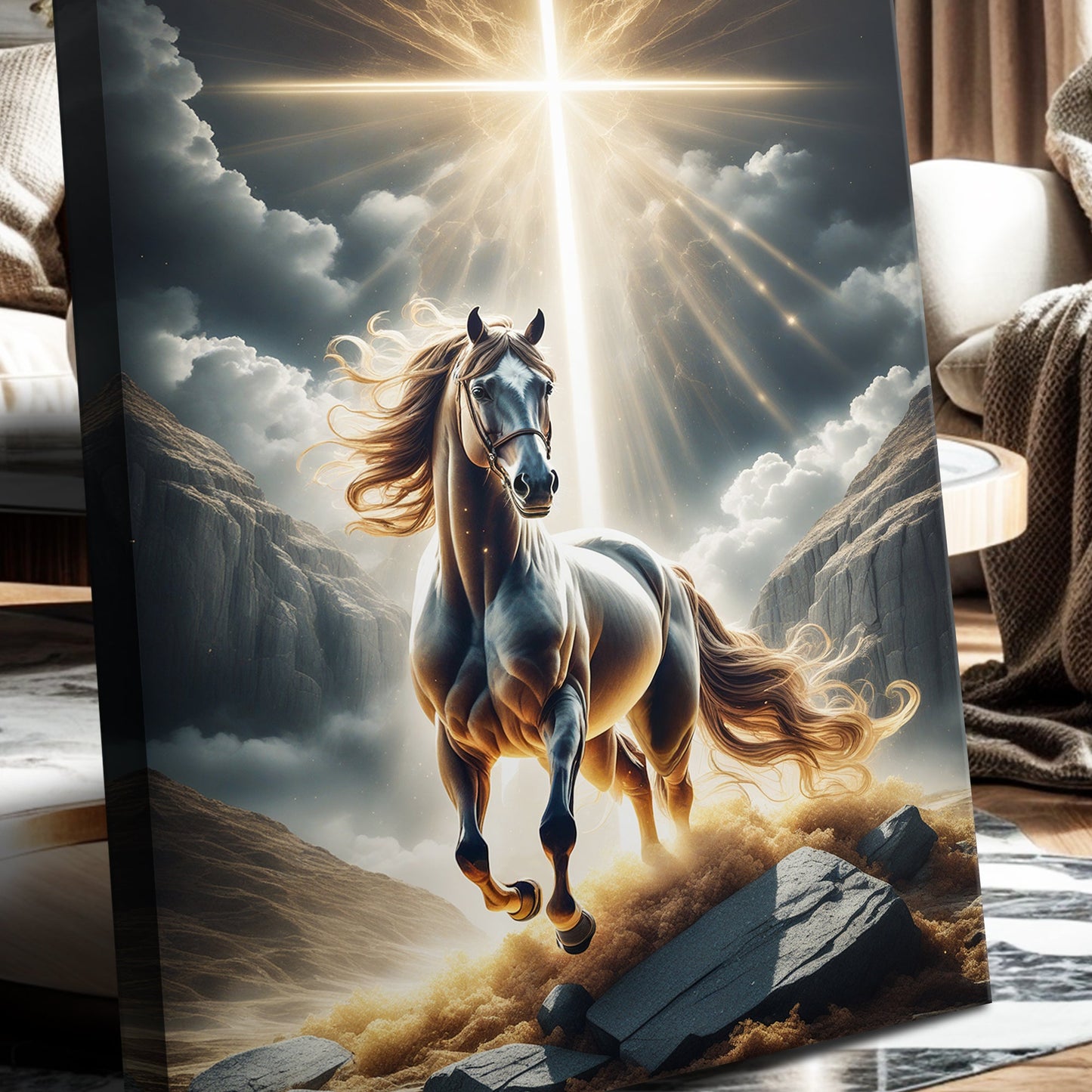 3D Horse Faith Canvas Wall Art II