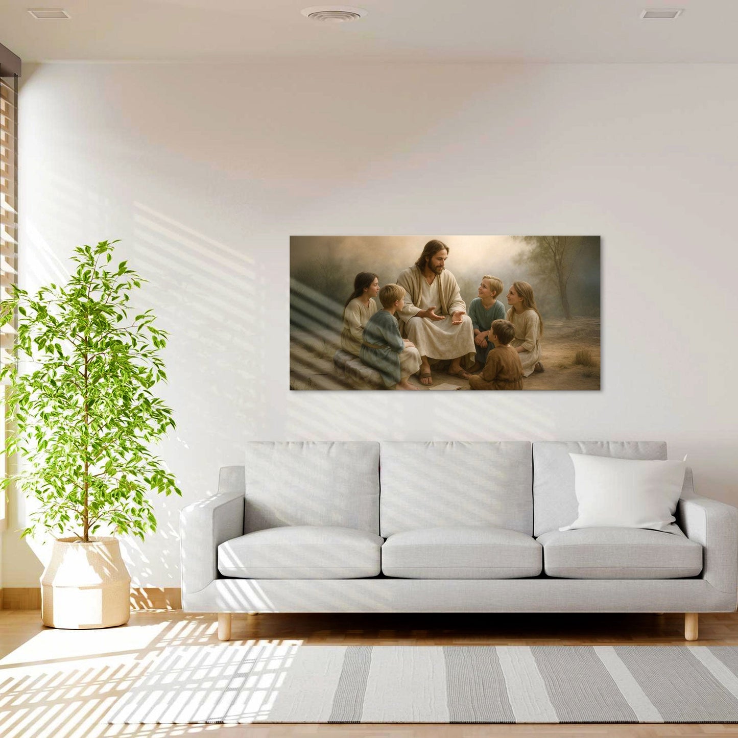 Jesus with Children Faith Canvas Wall Art