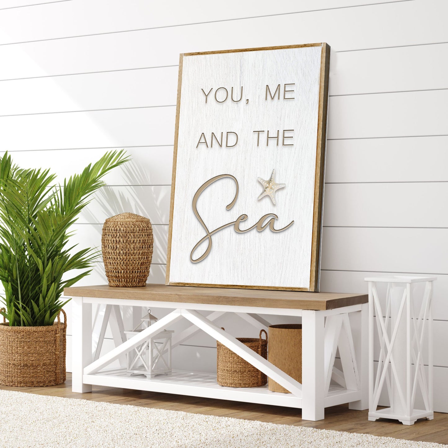 You Me and the Sea Nautical Canvas Wall Art