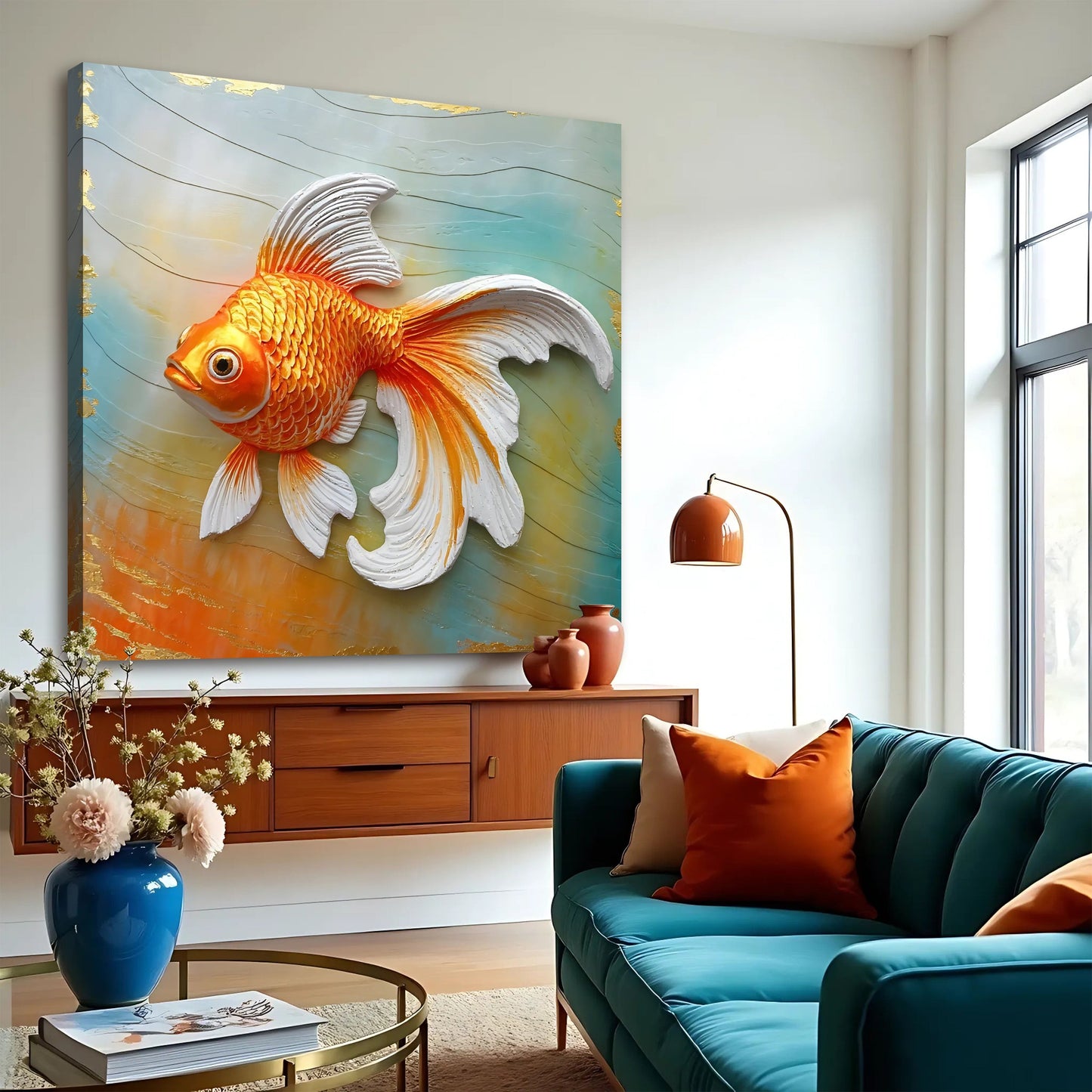 3D Goldfish Canvas Wall Art