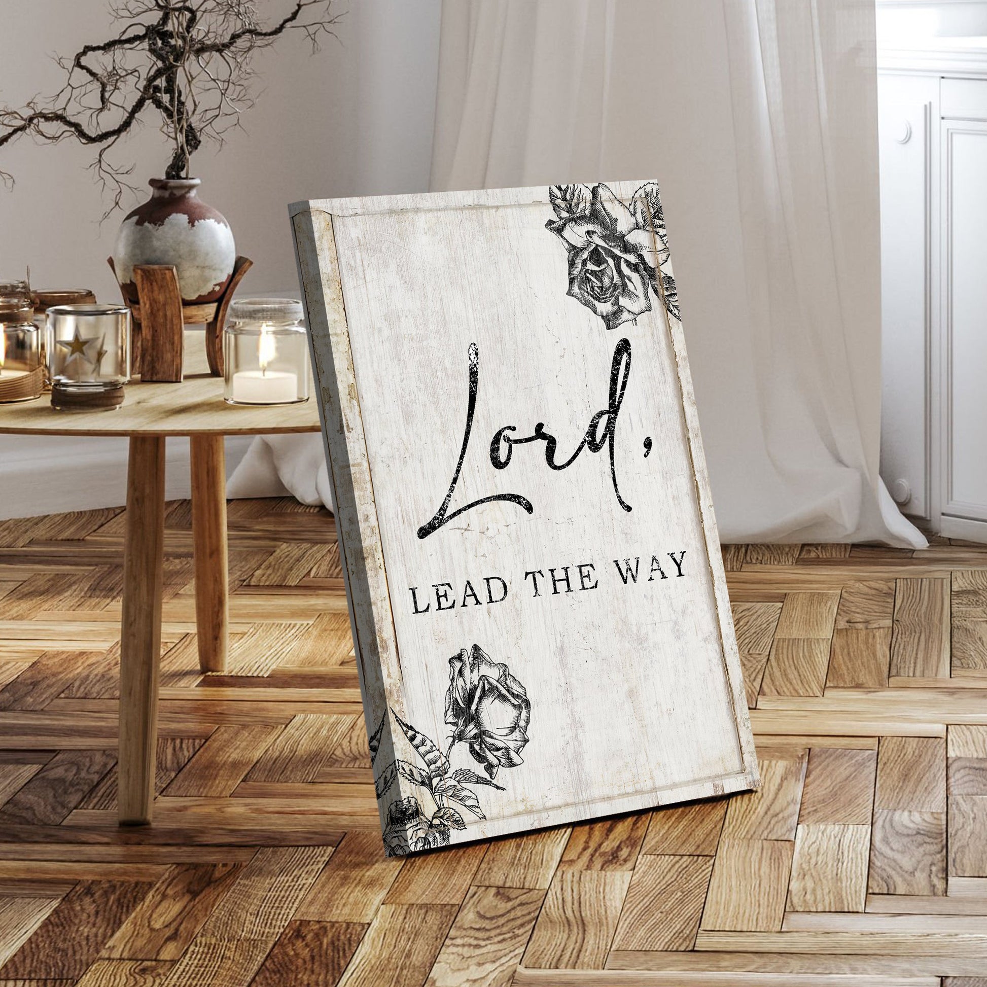 Lord Lead The Way faith canvas sign — Christian wall art, gallery-wrapped, ready to hang