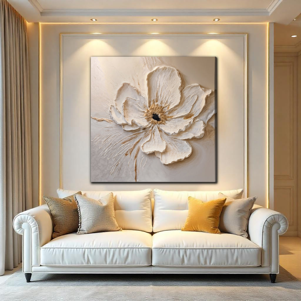 Square Floral Canvas Wall Art