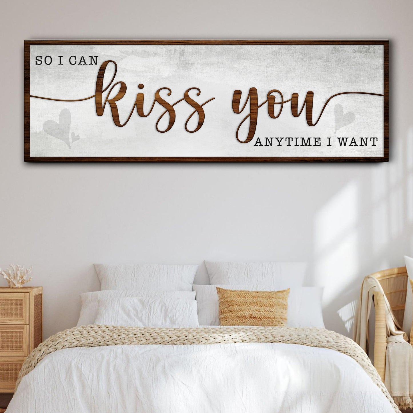 So I Can Kiss You Anytime Bedroom Quote Canvas Wall Art