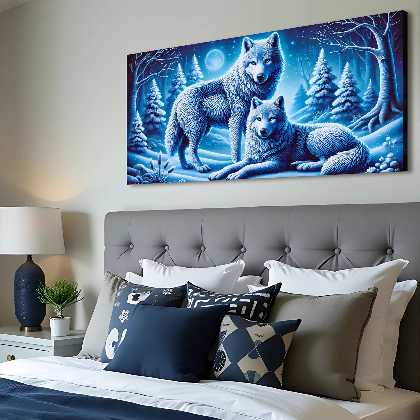 3D Wolves Canvas Wall Decor