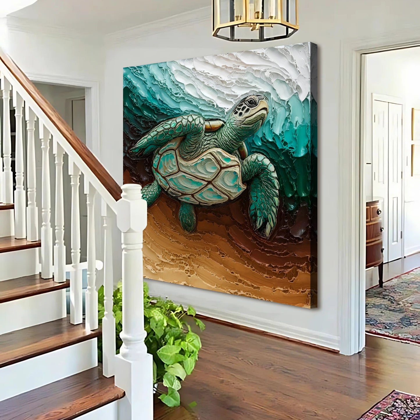 3D Turtle Canvas Wall Art