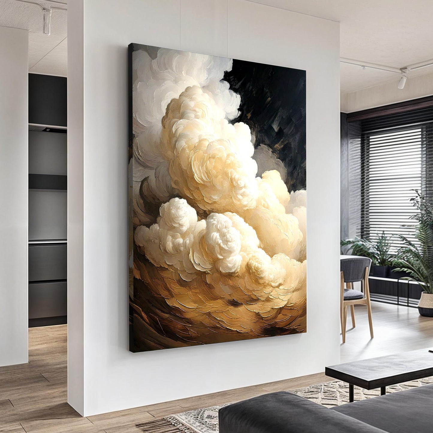 Beige Cloud Abstract Canvas Wall Art