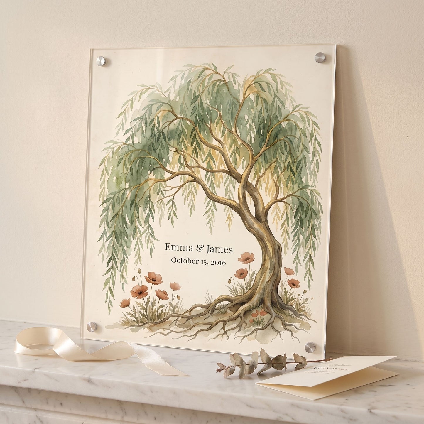 Personalized Willow Anniversary Acrylic Print