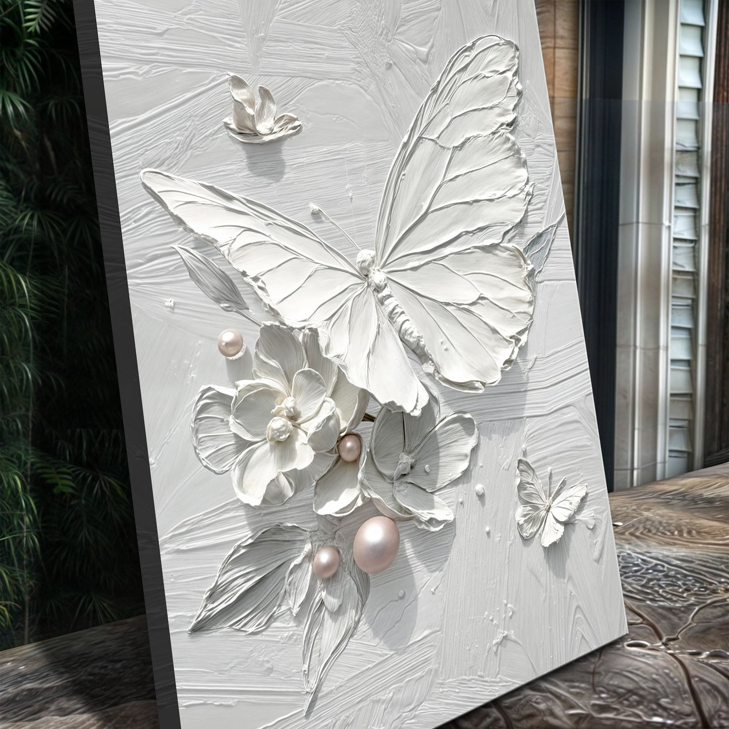 White Butterfly Canvas Wall Art