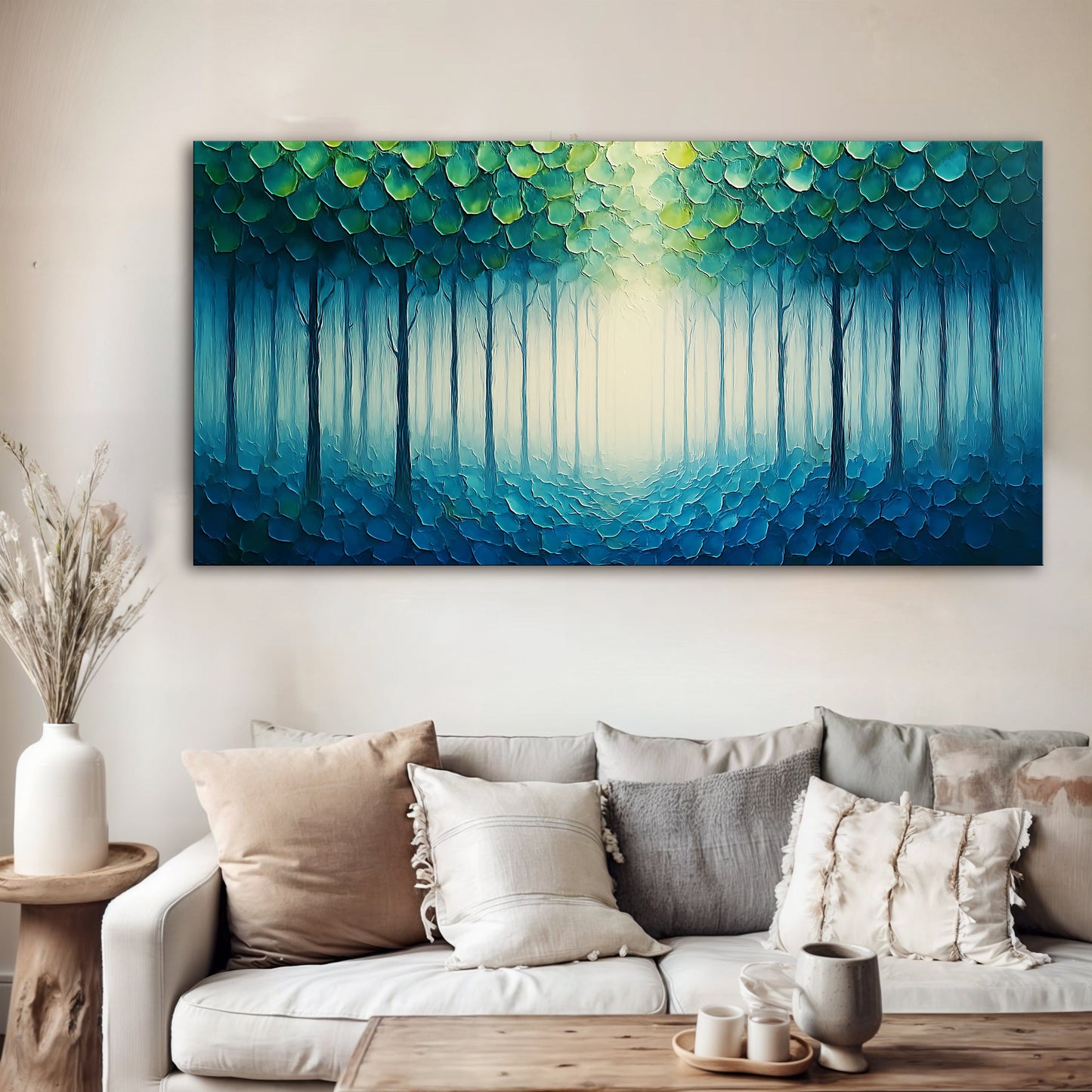 Forest Whispers Impasto Canvas Wall Art