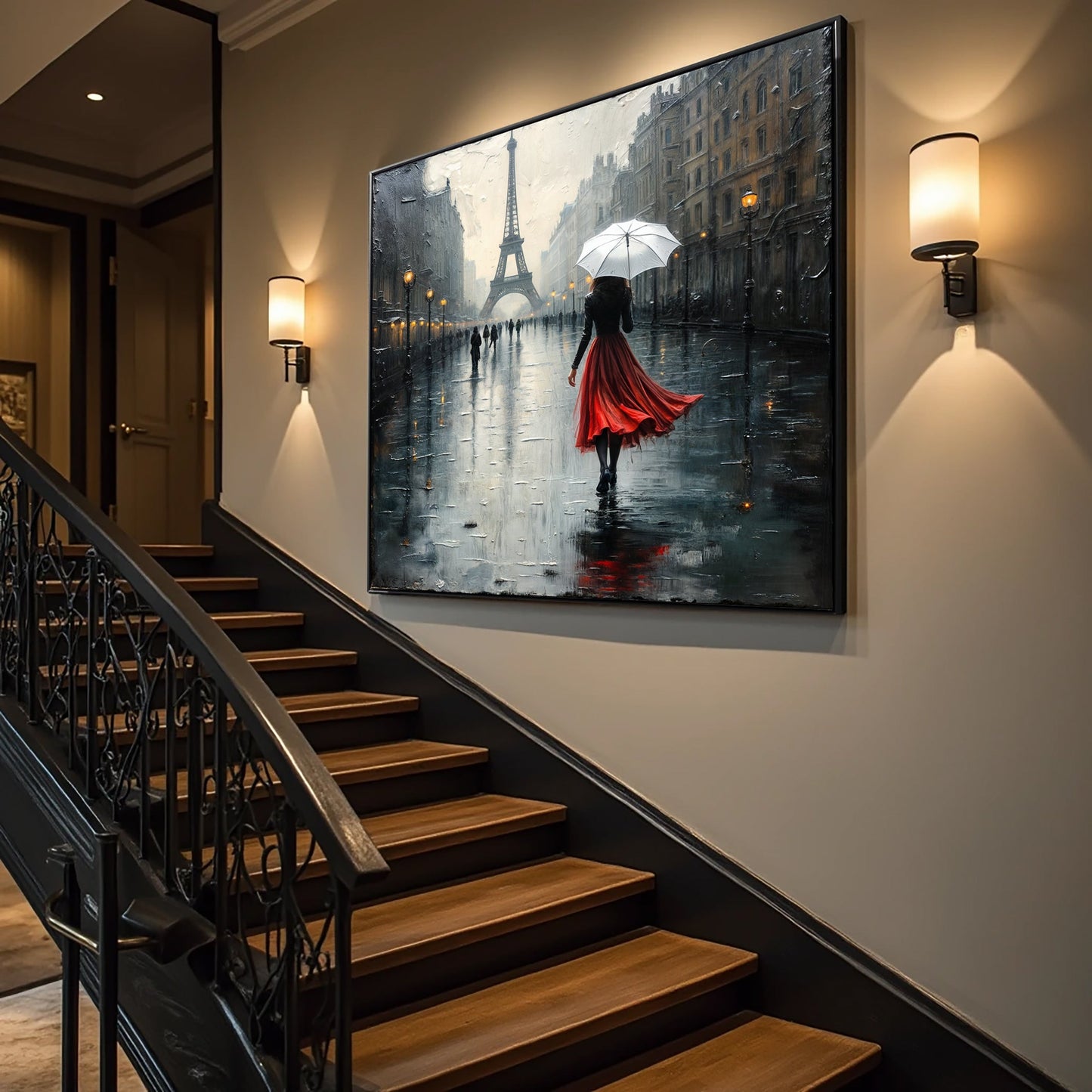 Paris Stroll Painting Canvas Wall Art