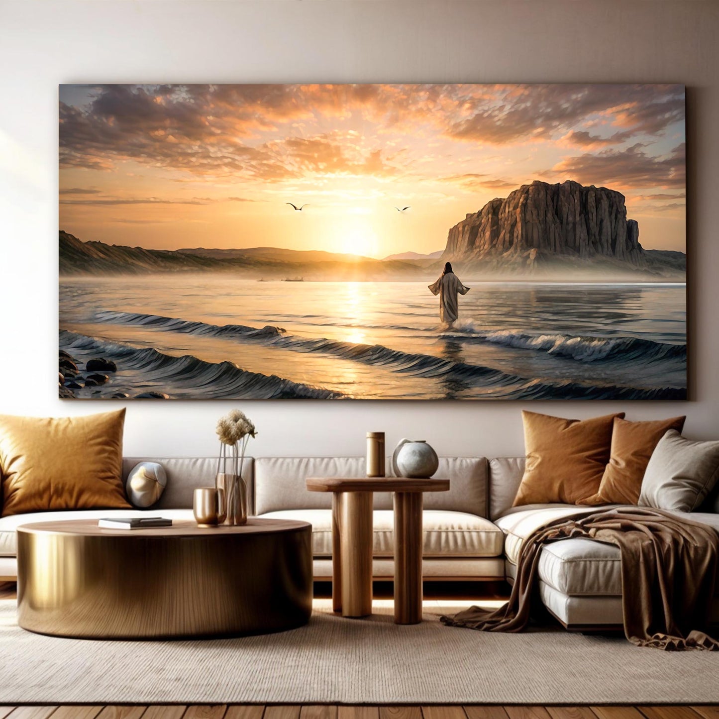 Walking on Water Faith Canvas Wall Art III