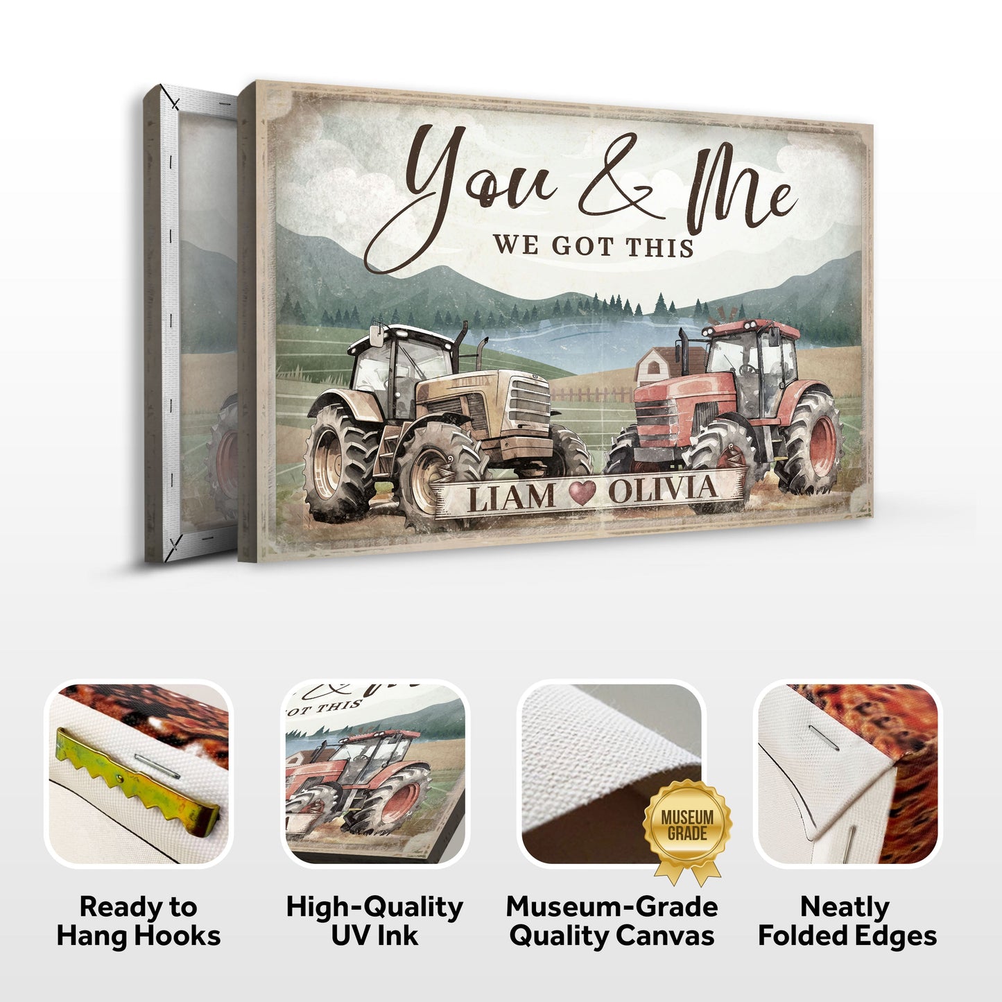 We Got This Tractor Couple Canvas Wall Art Sign