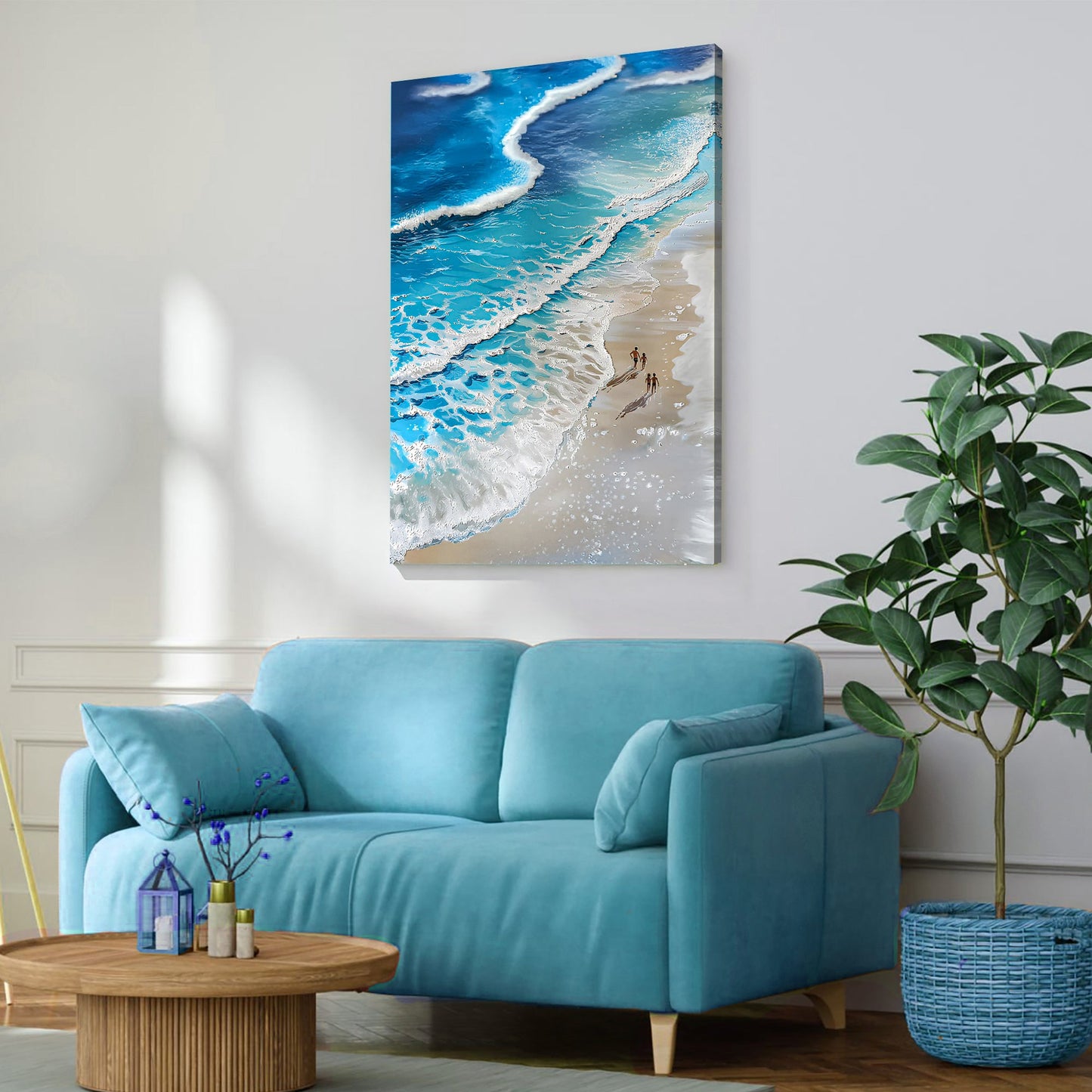 Beachfront Painting Coastal Canvas Wall Art