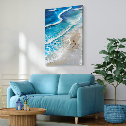 Beachfront Painting Coastal Canvas Wall Art