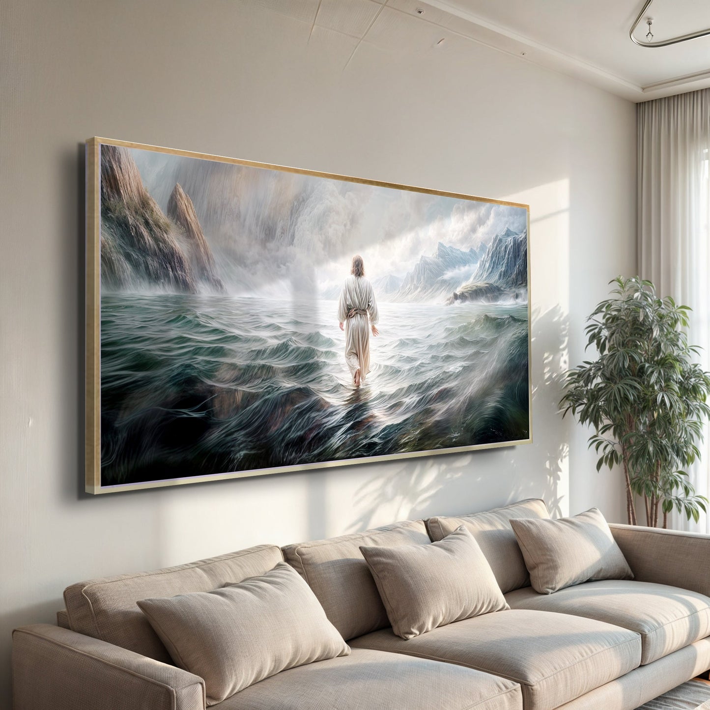 Walking on Water Faith Canvas Wall Art II